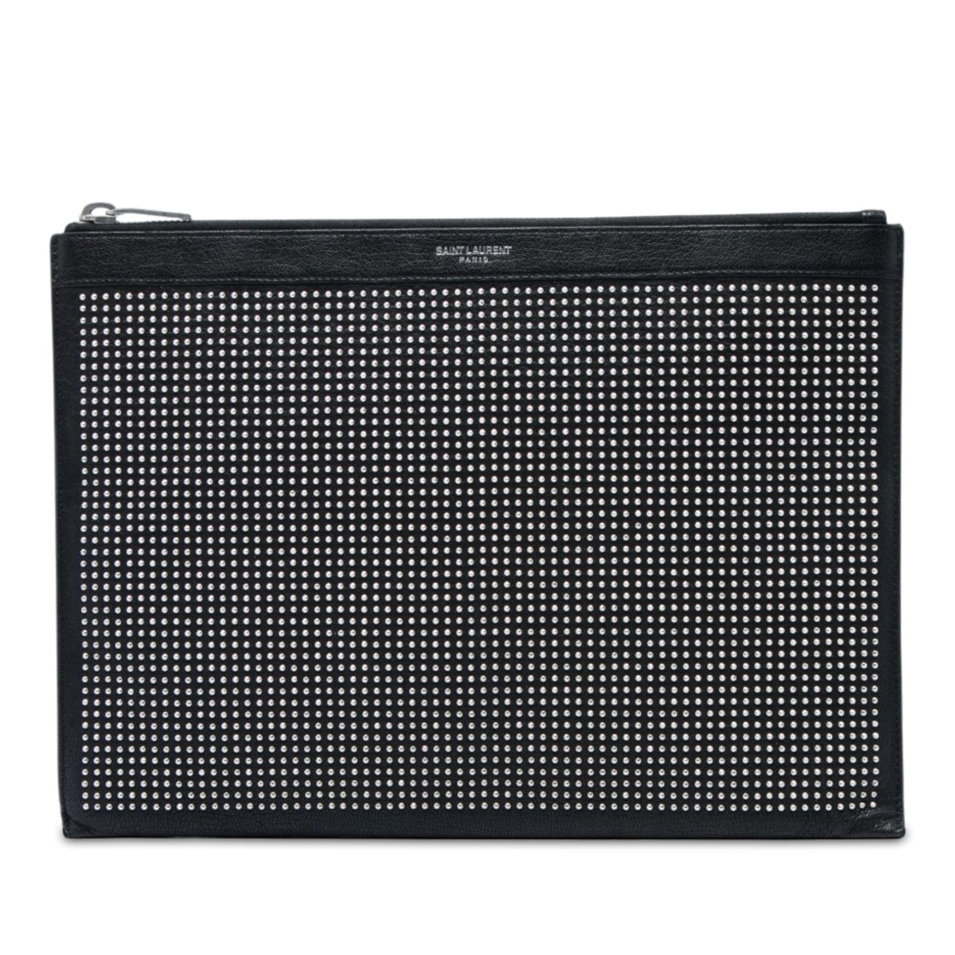 Saint Laurent Studded Leather Clutch
