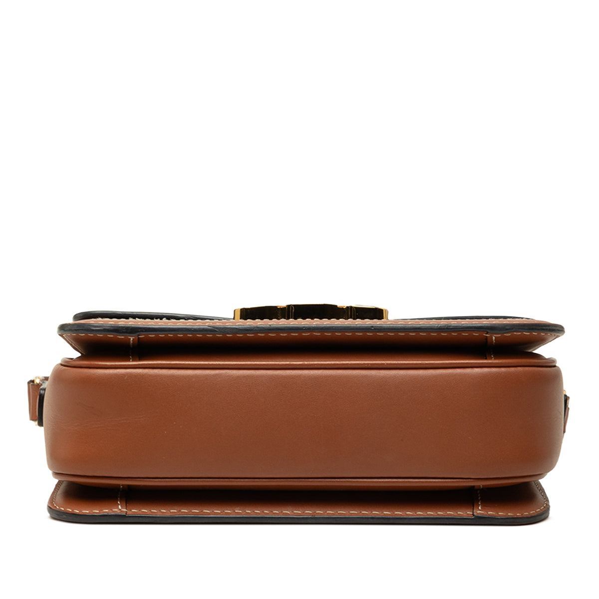 Celine Teen Triomphe Coated Canvas and Calfskin Triomphe Crossbody — Brown