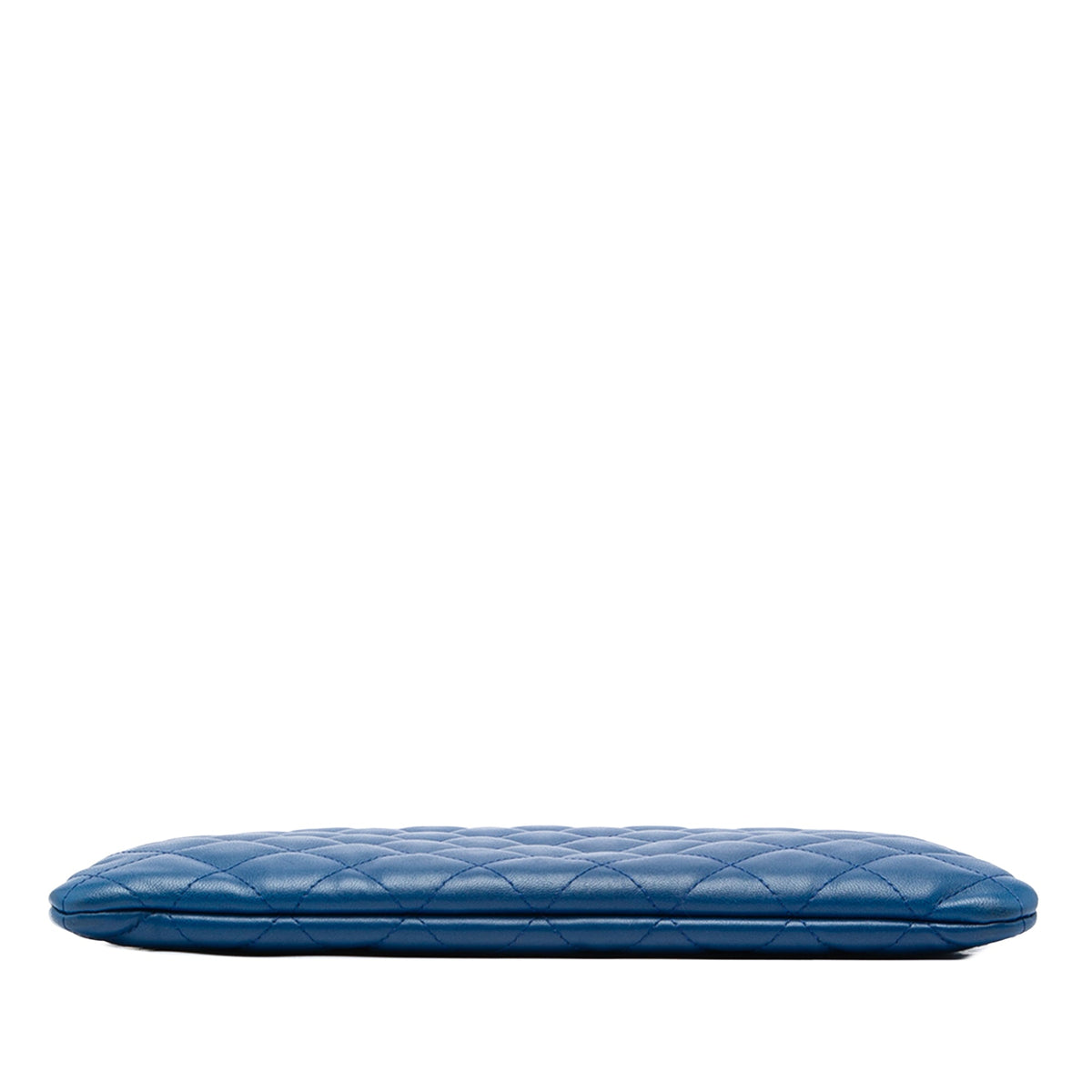 Chanel Medium Quilted Lambskin O Case Clutch — Blue
