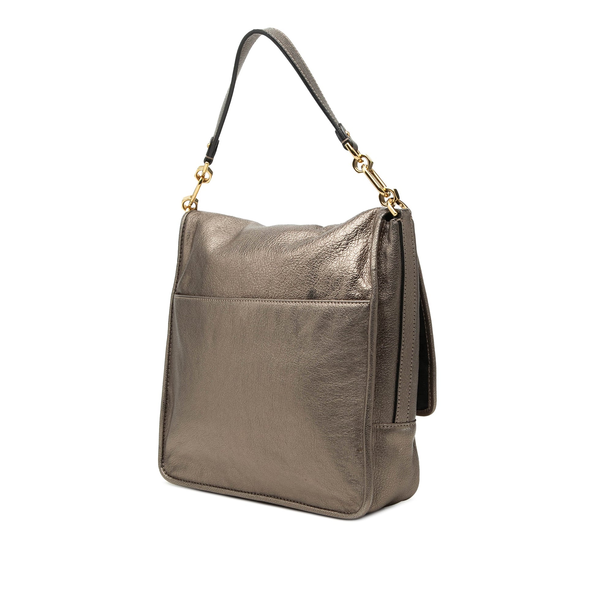 LOEWE Small Metallic Leather Anagram Maia Satchel