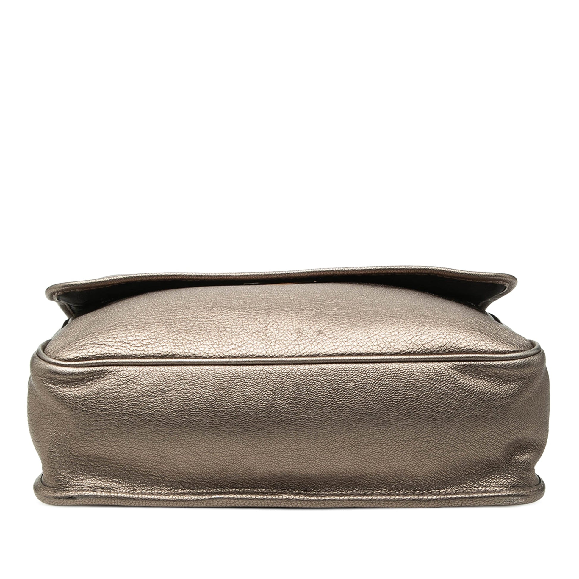 LOEWE Small Metallic Leather Anagram Maia Satchel