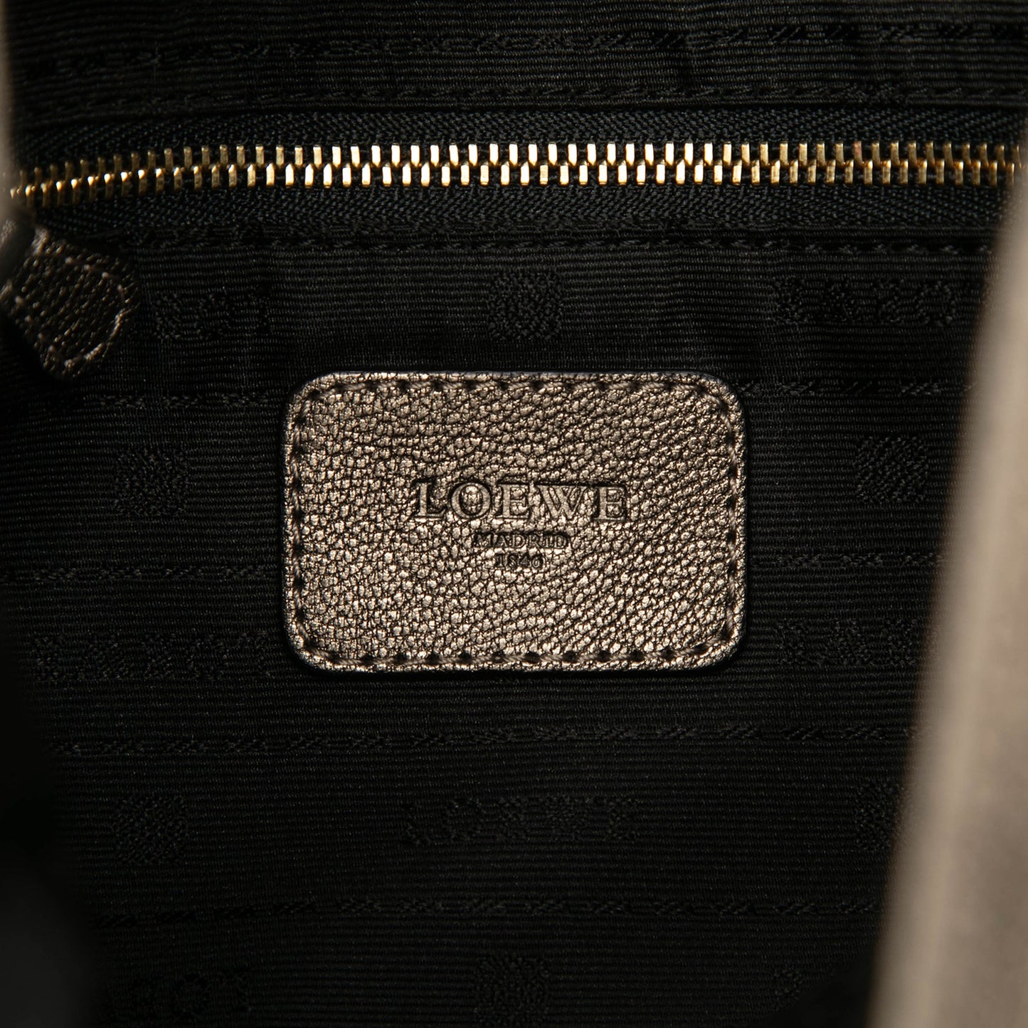 LOEWE Small Metallic Leather Anagram Maia Satchel