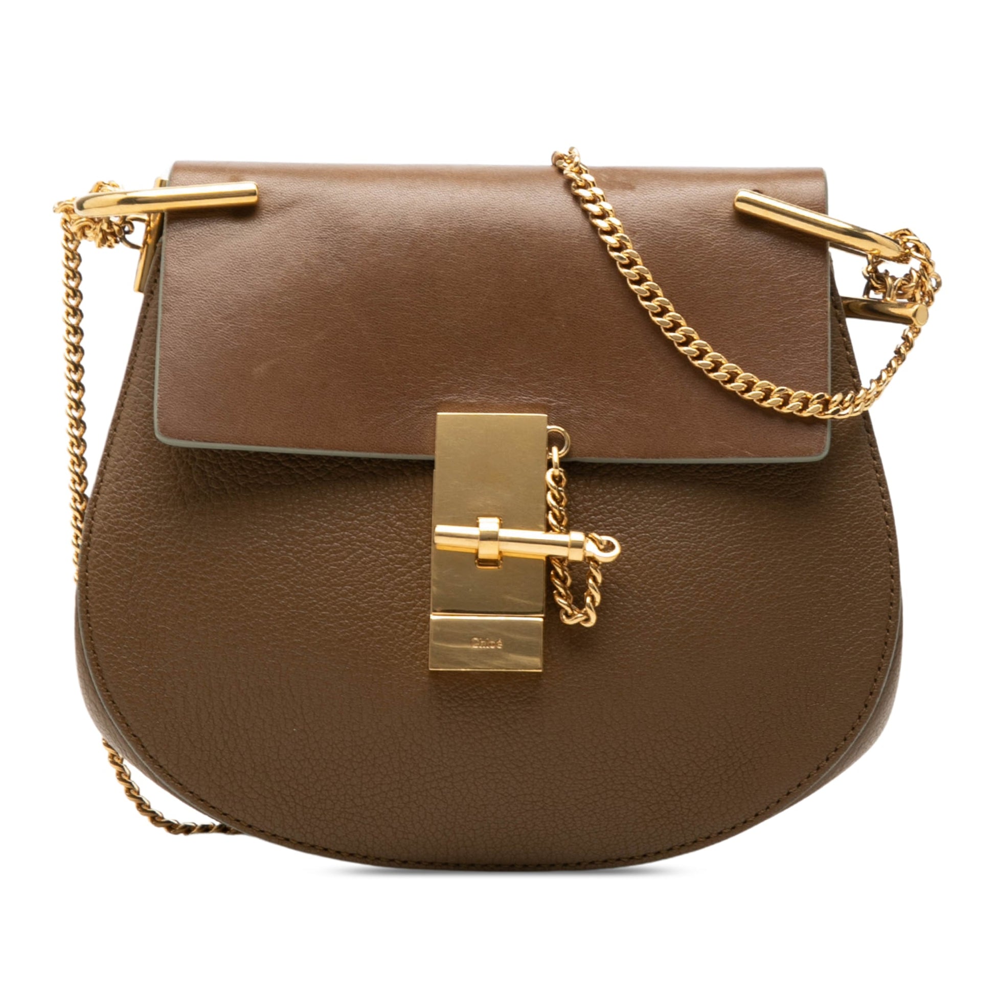 Chloé Mini Smooth and Grained Calfskin Drew Crossbody