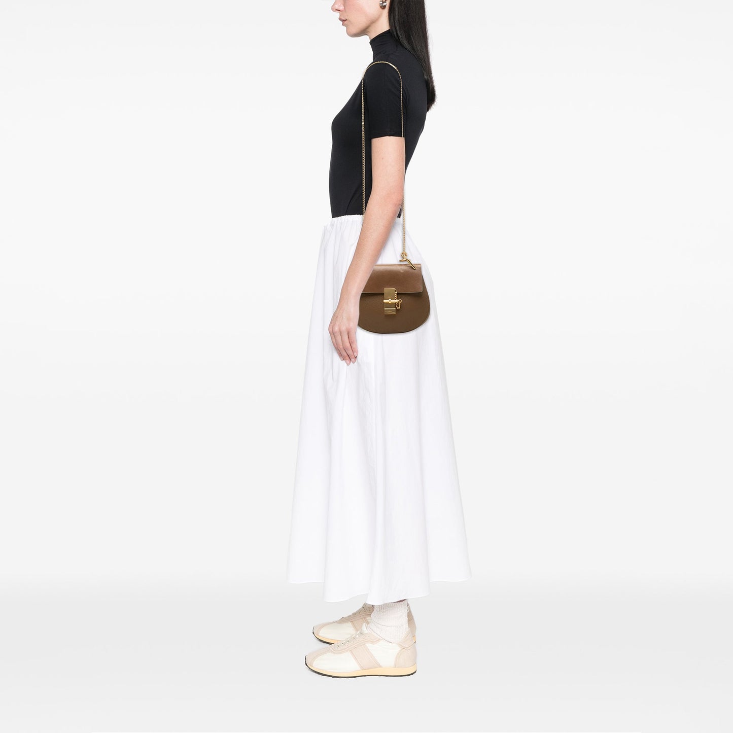 Chloé Mini Smooth and Grained Calfskin Drew Crossbody