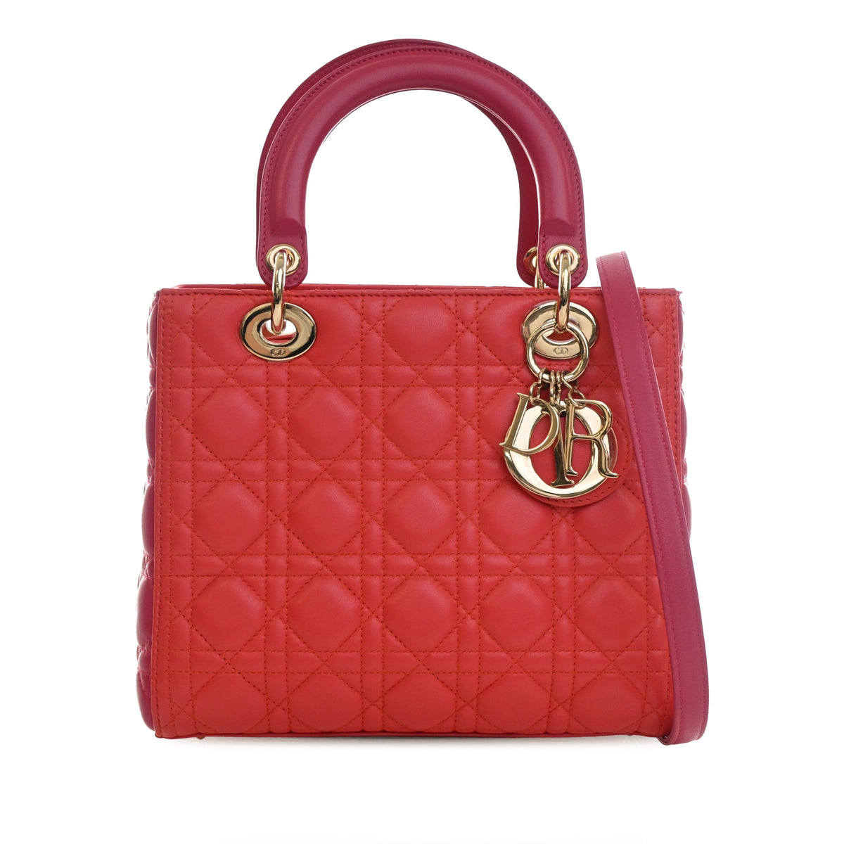 Dior Medium Bicolor Lambskin Cannage Lady Dior