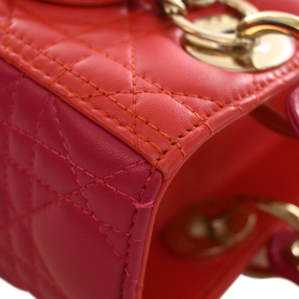 Dior Medium Bicolor Lambskin Cannage Lady Dior