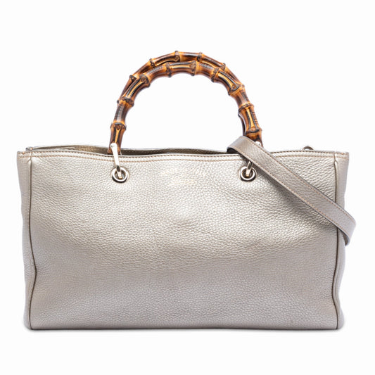 Gucci Medium Calfskin Bamboo Shopper Satchel