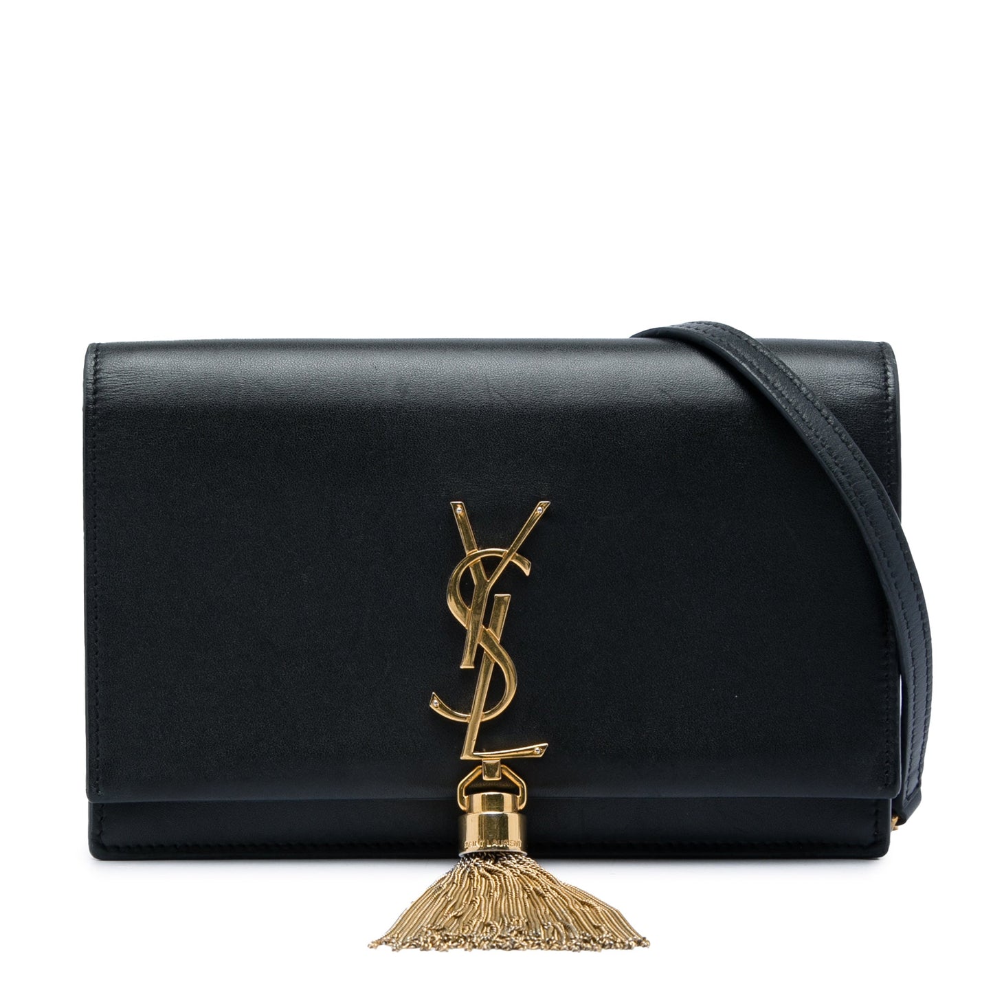 Saint Laurent Smooth Calfskin Monogram Kate Tassel Chain Wallet