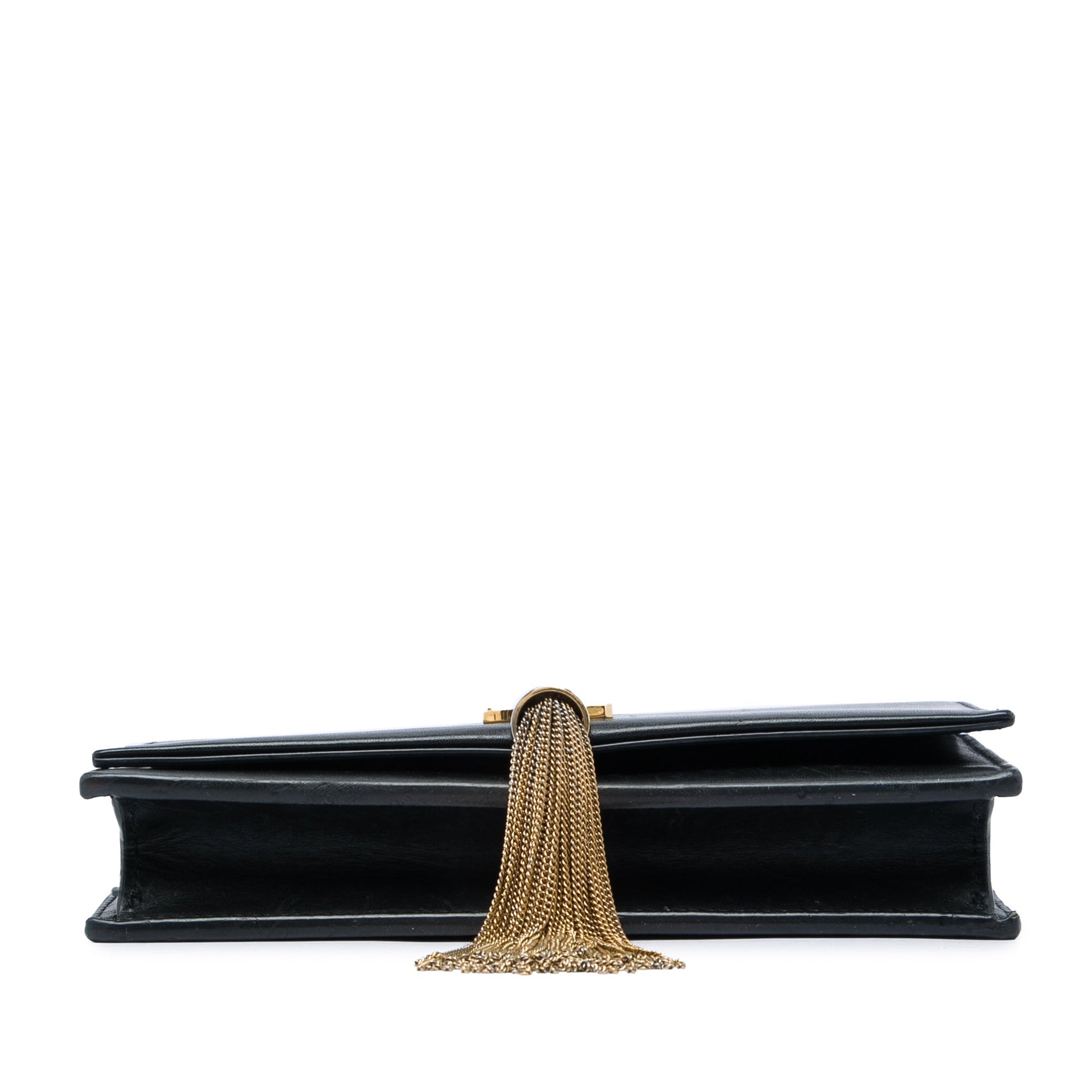 Saint Laurent Smooth Calfskin Monogram Kate Tassel Chain Wallet