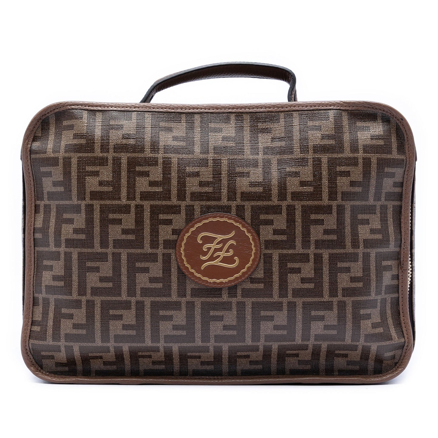 Fendi Zucca Coated Canvas Karligraphy Travel Bag