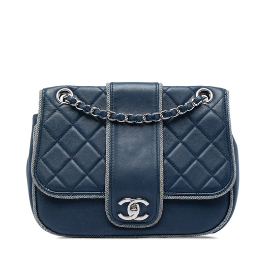 Chanel Medium Quilted Lambskin and Metallic Trim Elementary Chic Flap