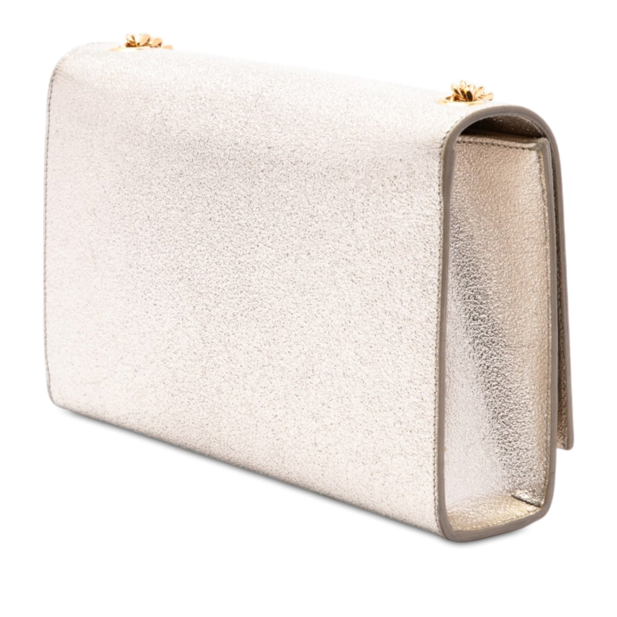 Saint Laurent Metallic Textured Calfskin Star Monogram Kate Crossbody — Gold