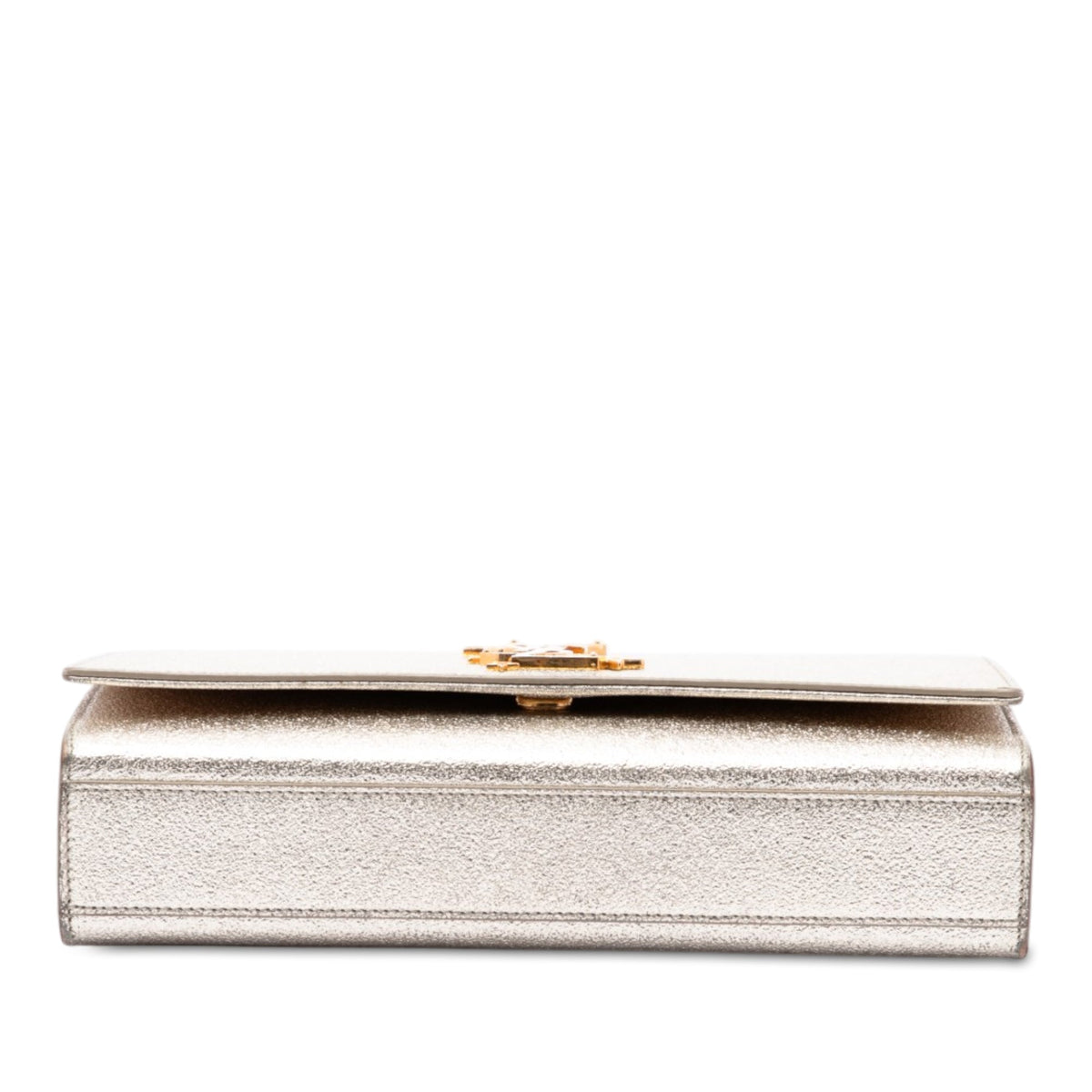 Saint Laurent Metallic Textured Calfskin Star Monogram Kate Crossbody — Gold