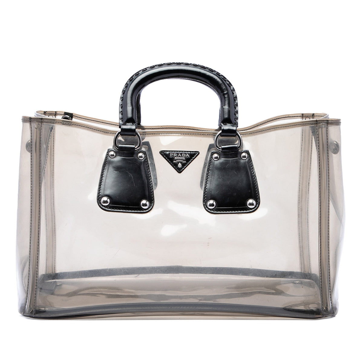 Prada Spazzolato Trimmed PVC Tote