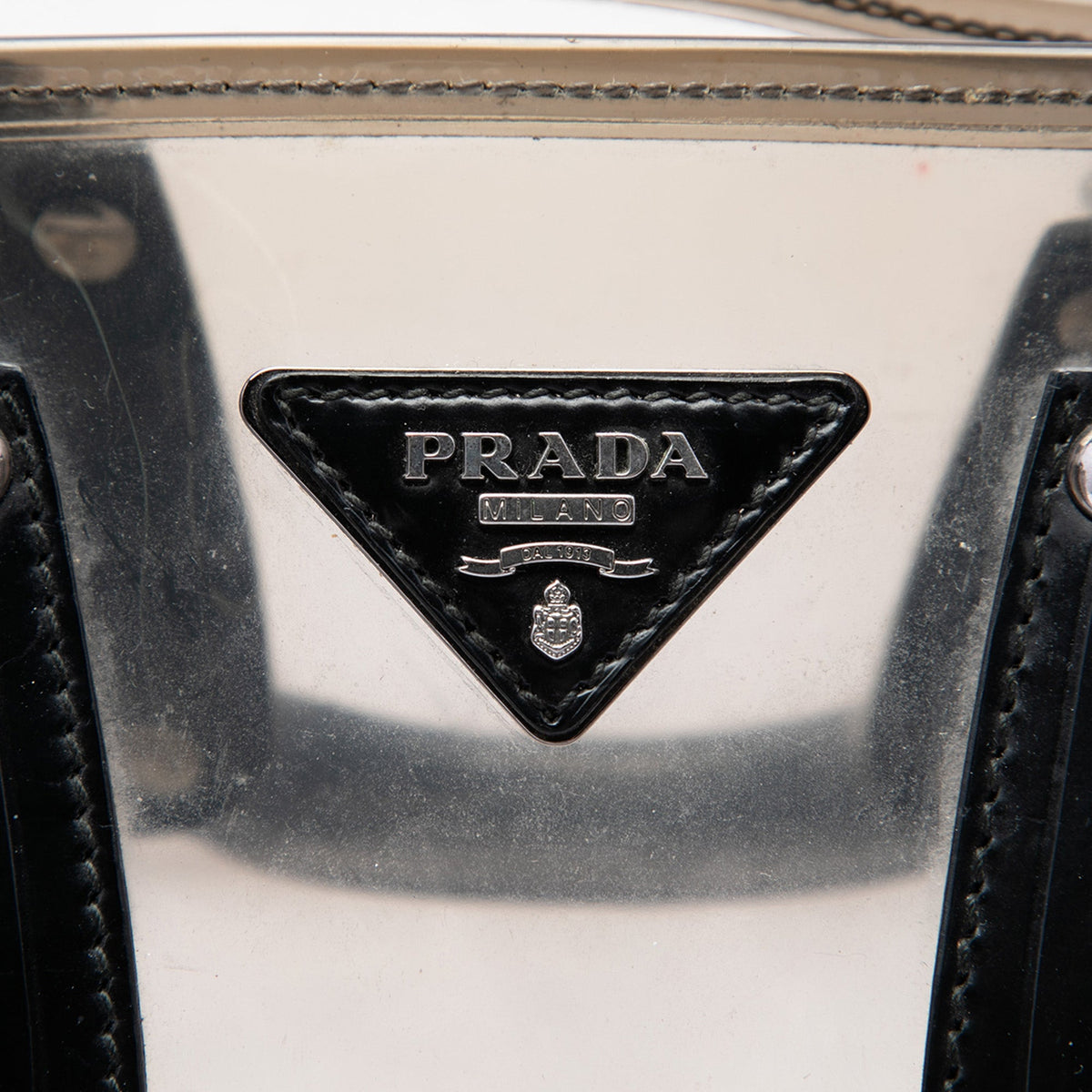 Prada Spazzolato Trimmed PVC Tote