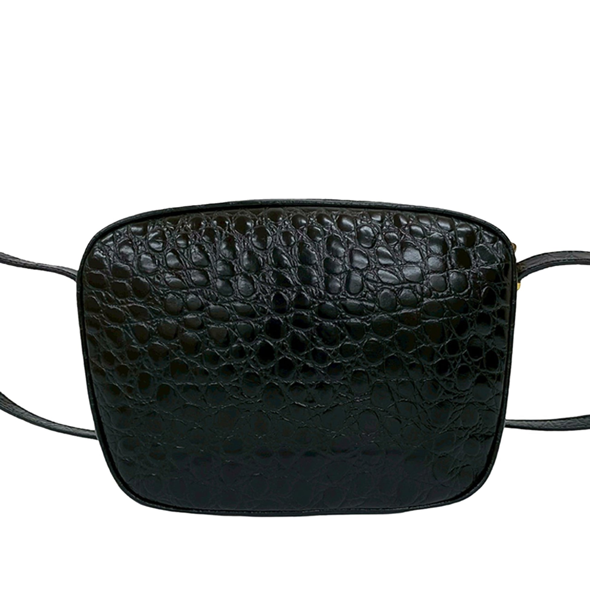 Ferragamo Croc Embossed Leather Vara Crossbody