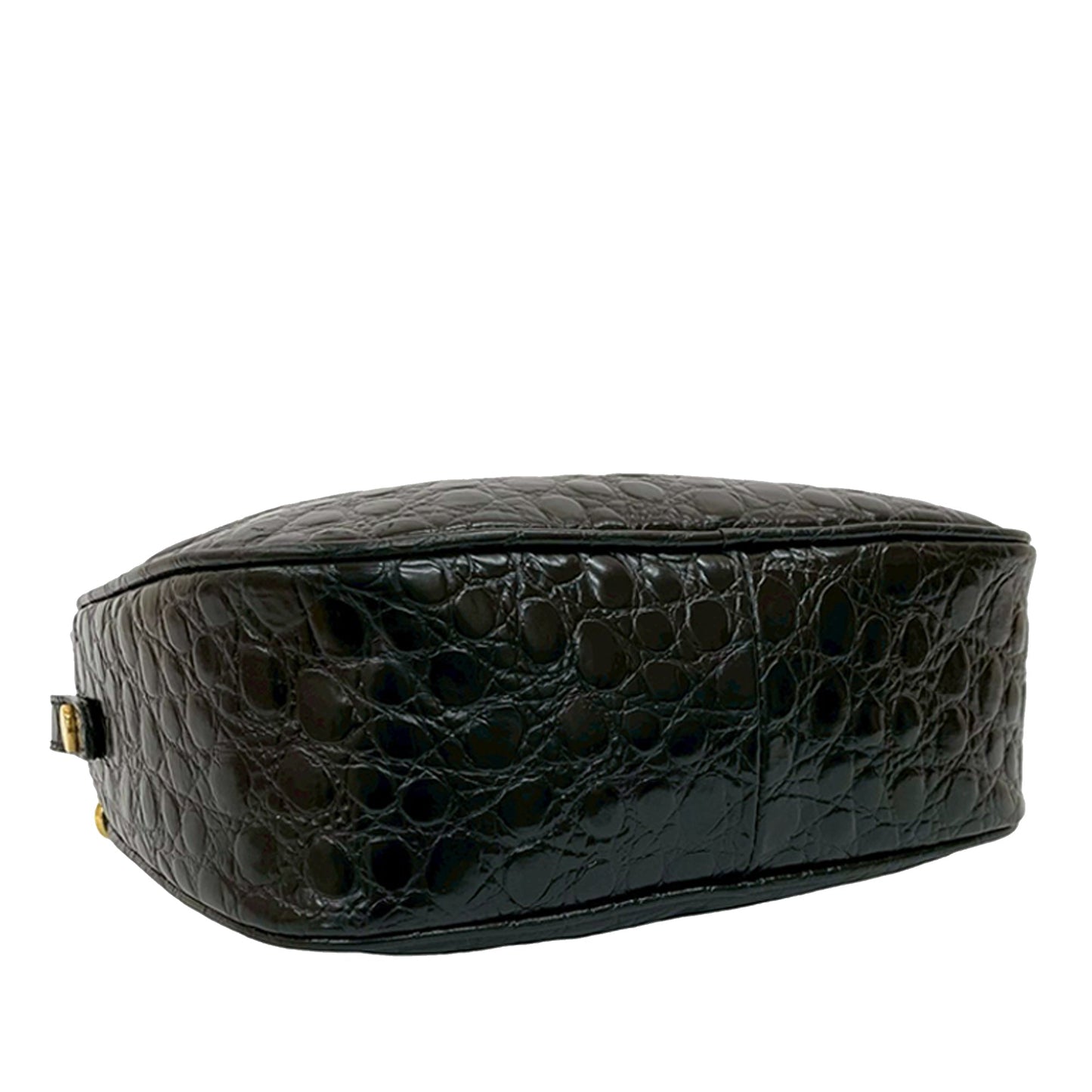 Ferragamo Croc Embossed Leather Vara Crossbody