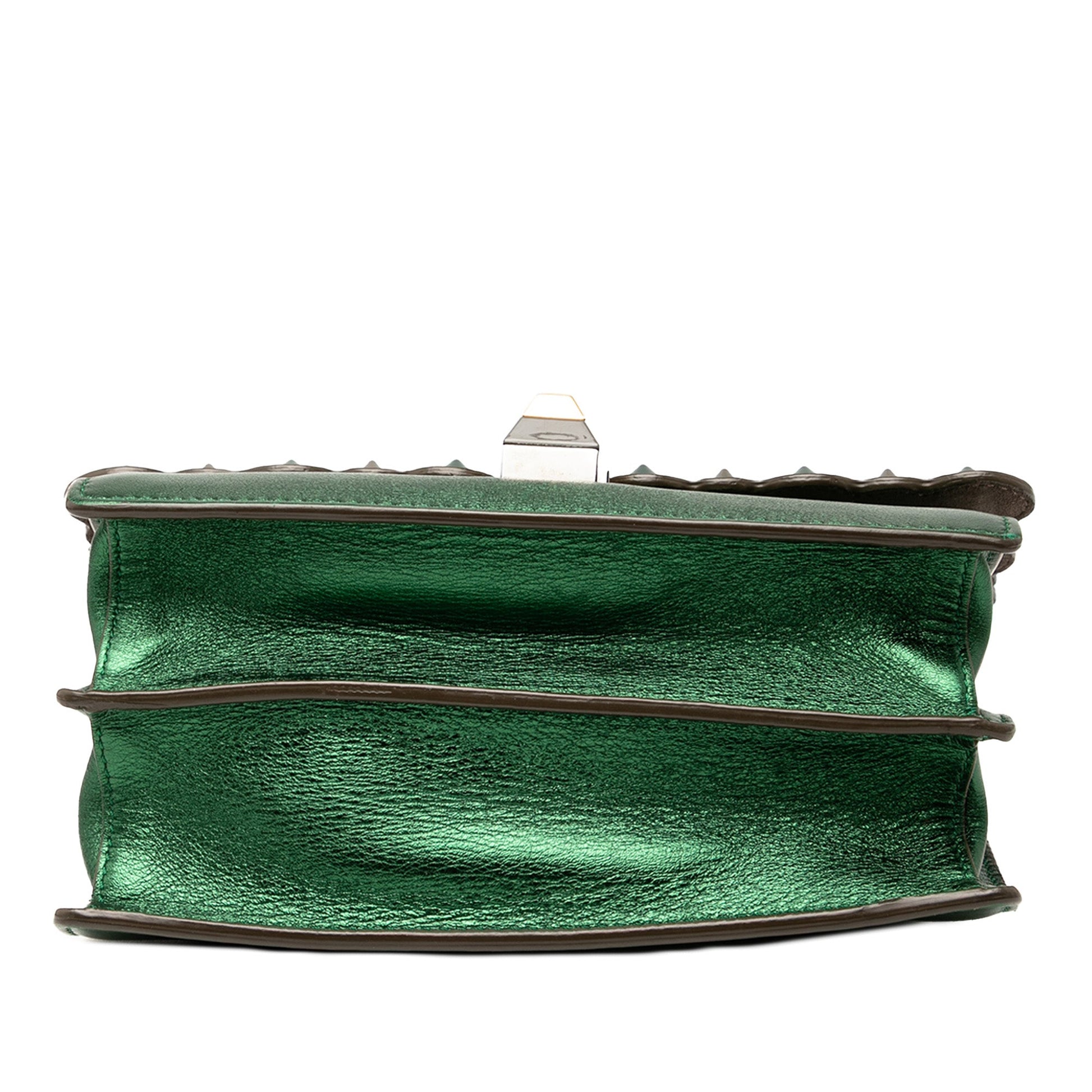 Fendi Small Leather Scalloped Kan I Crossbody