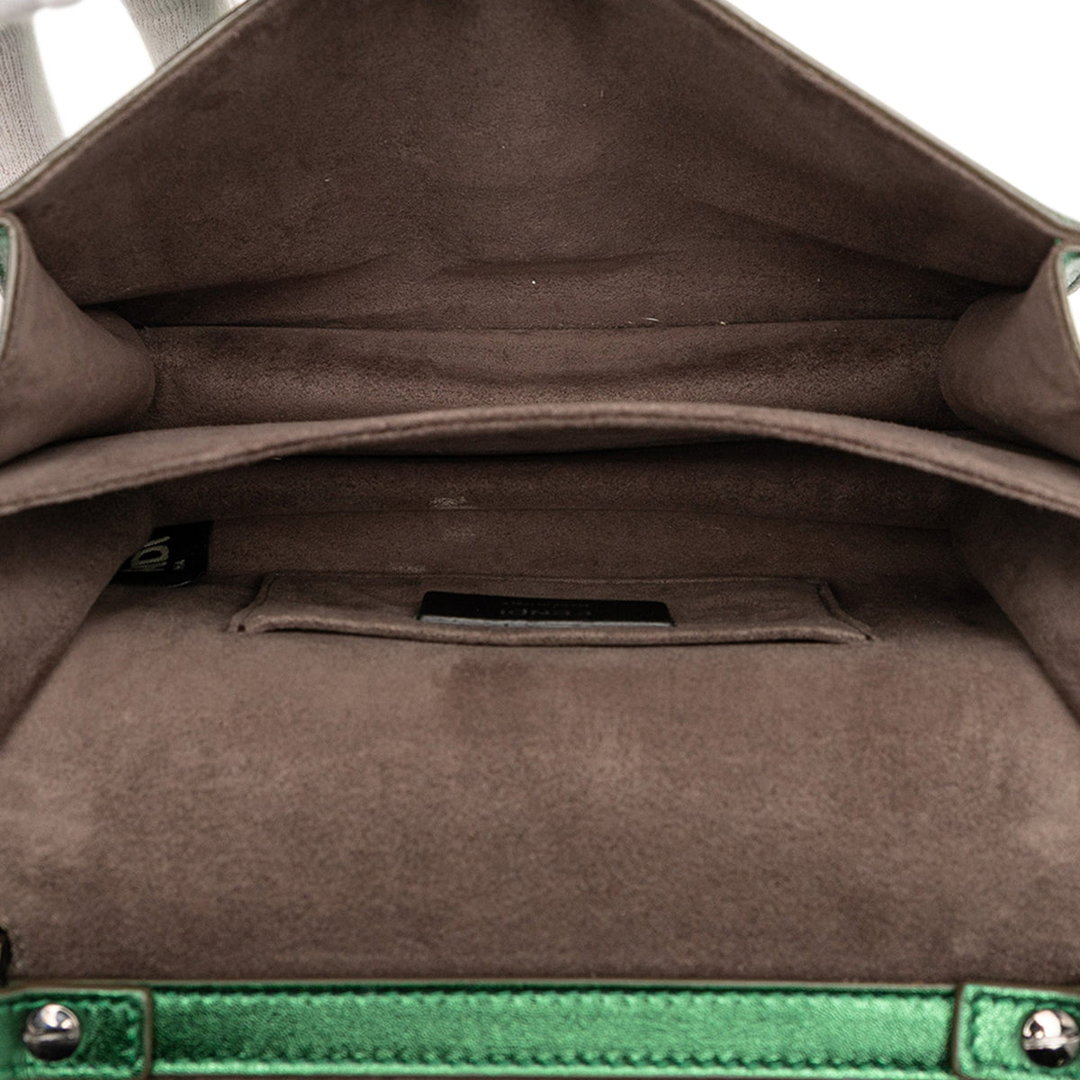 Fendi Small Leather Scalloped Kan I Crossbody
