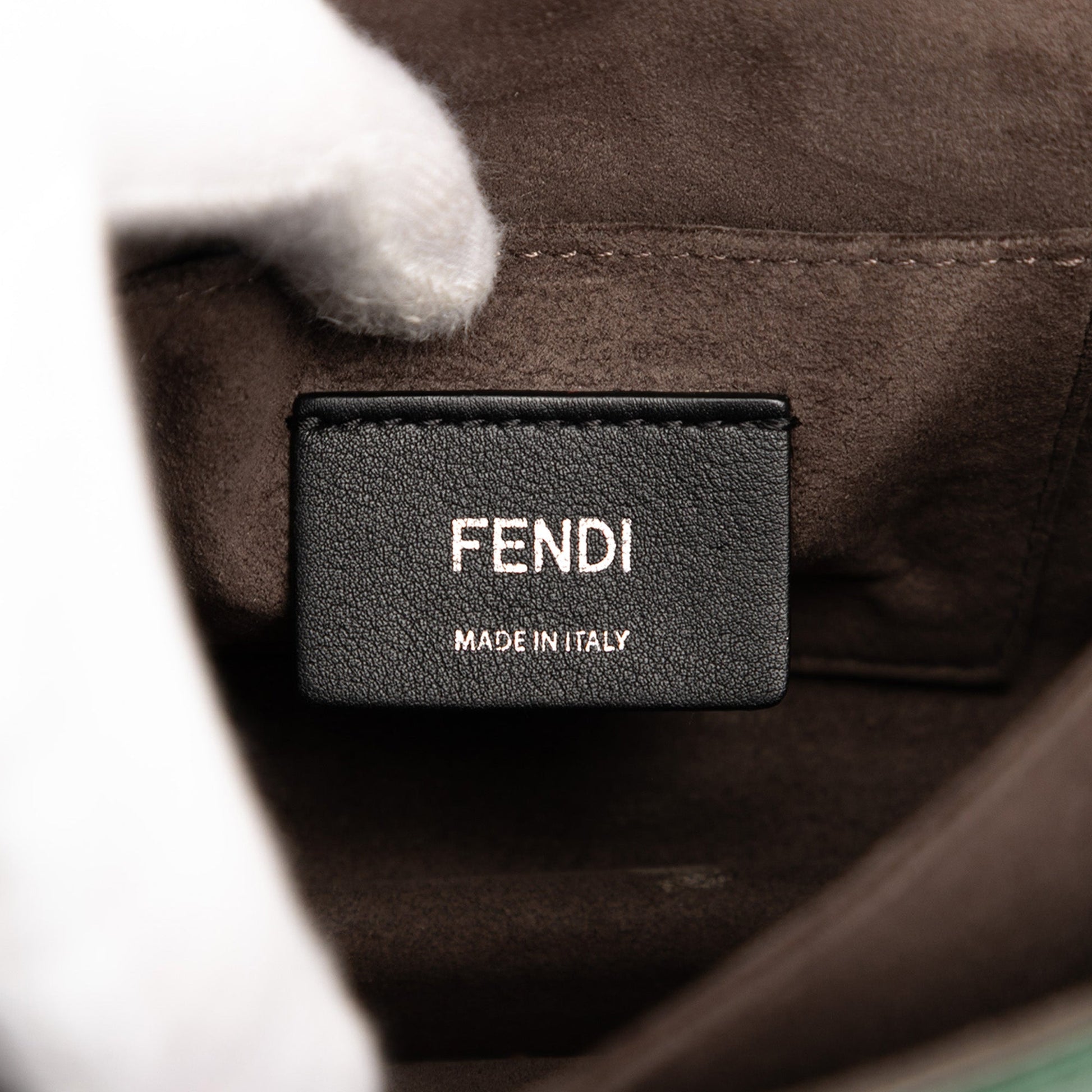 Fendi Small Leather Scalloped Kan I Crossbody