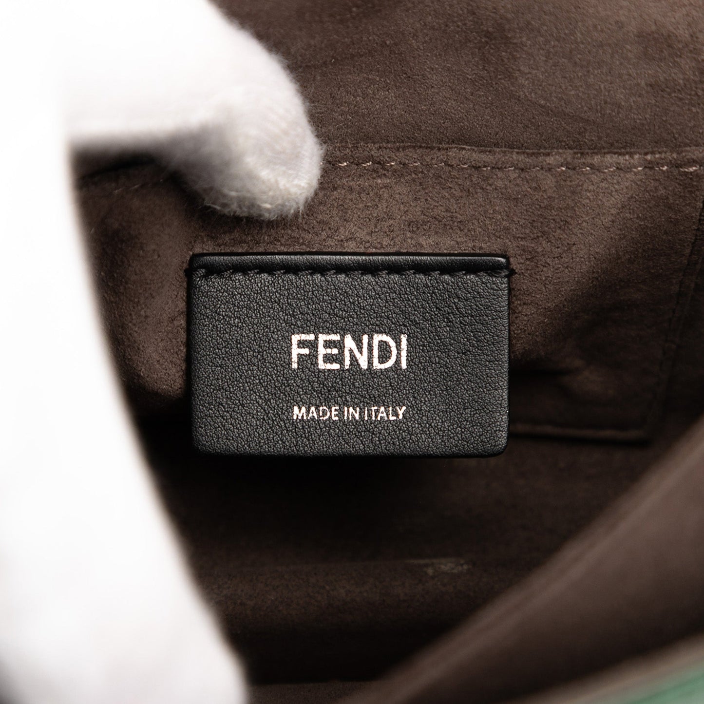 Fendi Small Leather Scalloped Kan I Crossbody