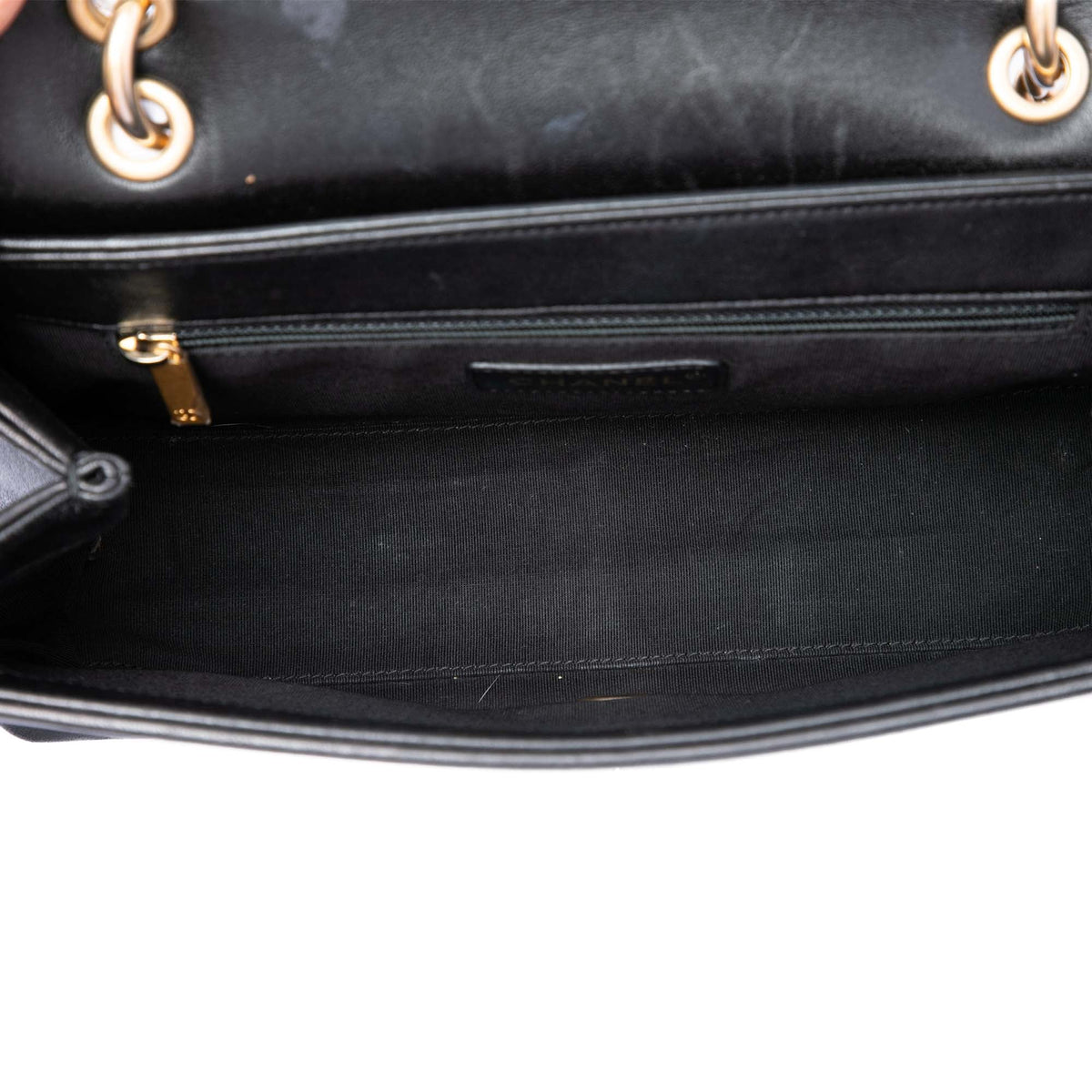 Chanel Chevron Sheepskin Stitched Chain Top Handle Flap
