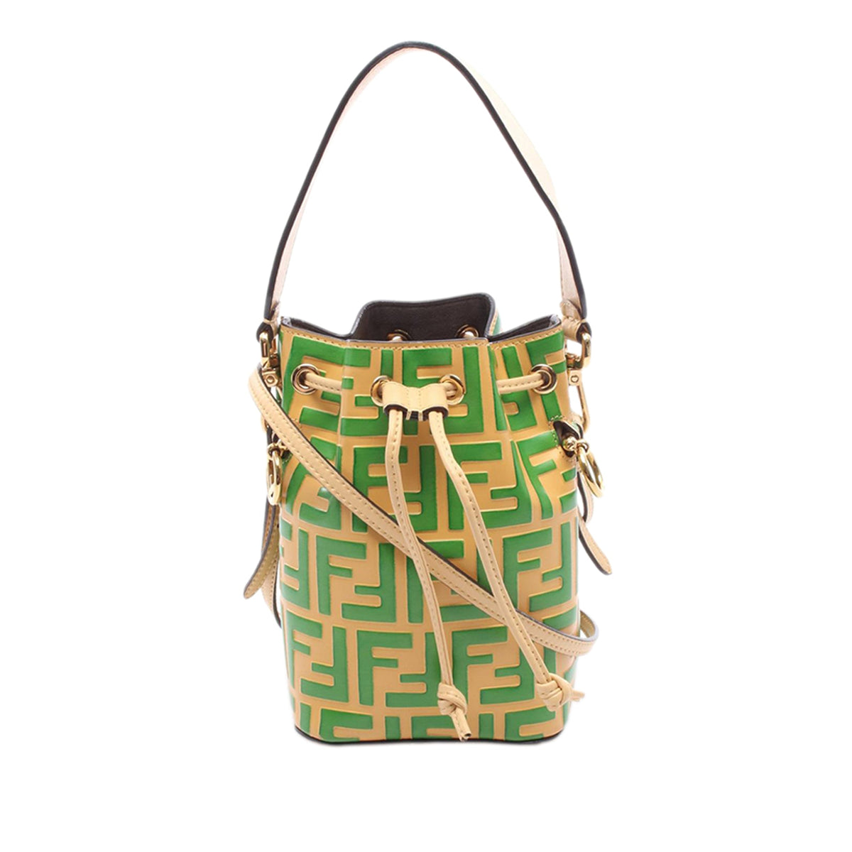 Fendi Mini Zucca Embossed Leather Mon Tresor Bucket Bag