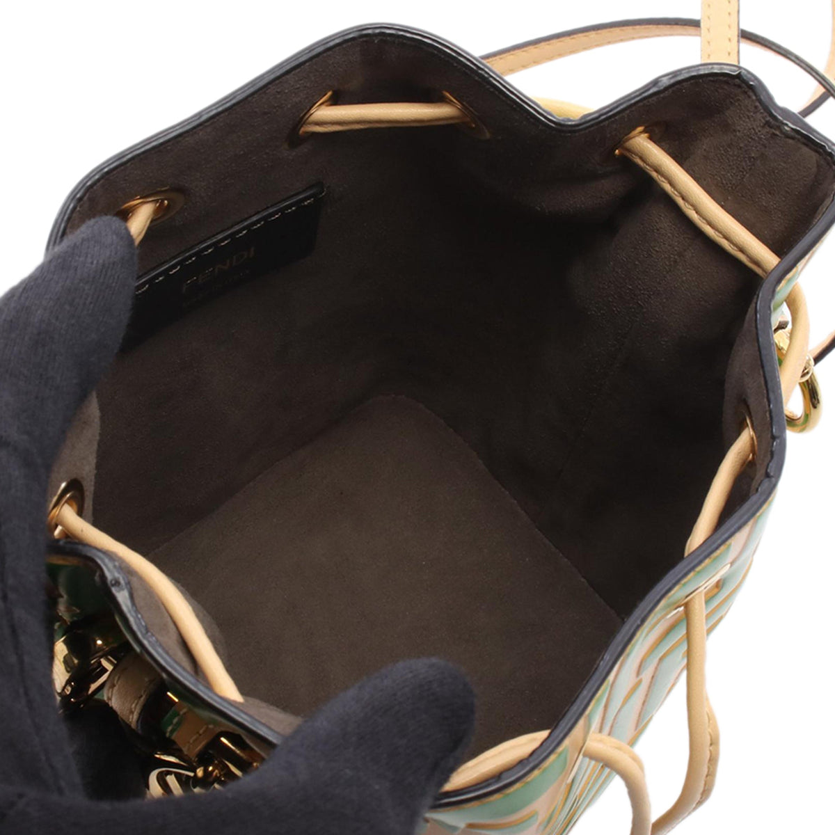 Fendi Mini Zucca Embossed Leather Mon Tresor Bucket Bag