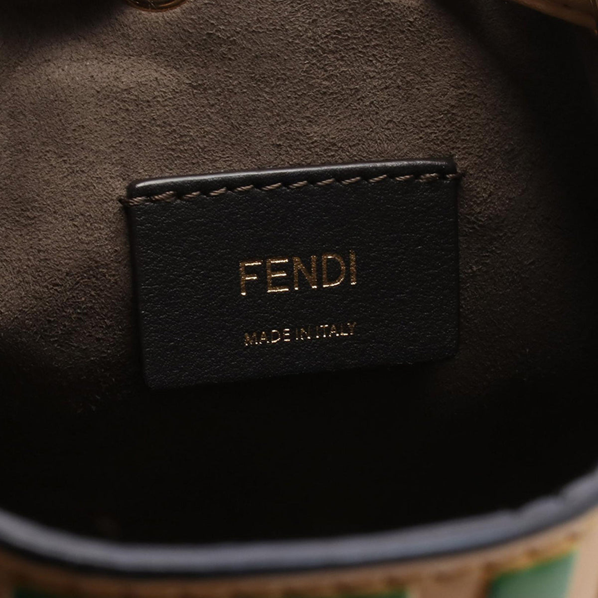 Fendi Mini Zucca Embossed Leather Mon Tresor Bucket Bag