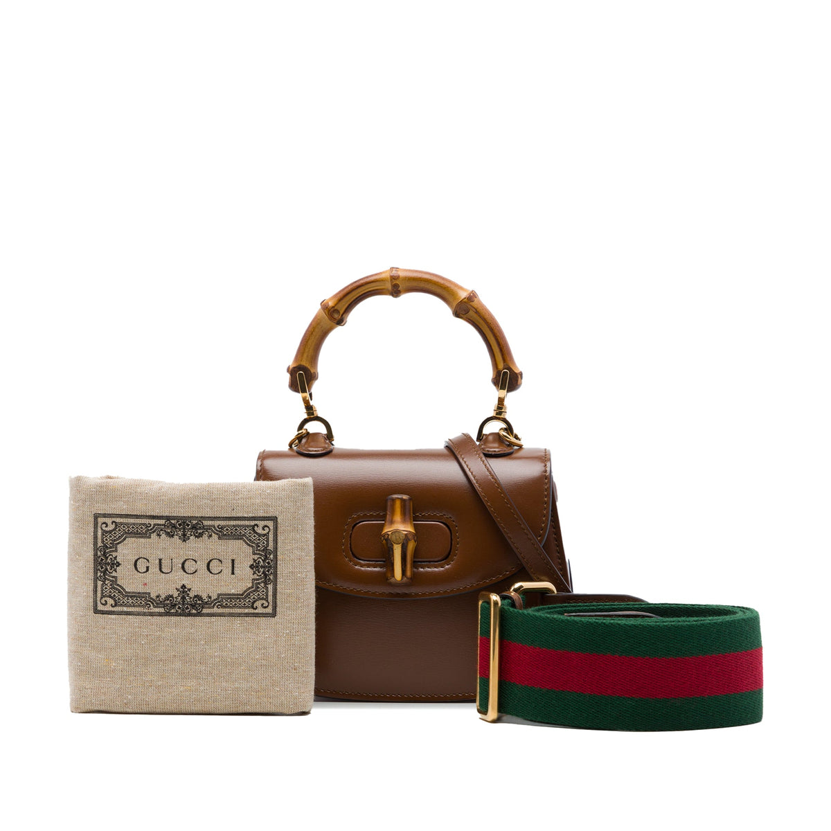 Gucci Mini Calfskin 1947 Bamboo Top Handle Bag