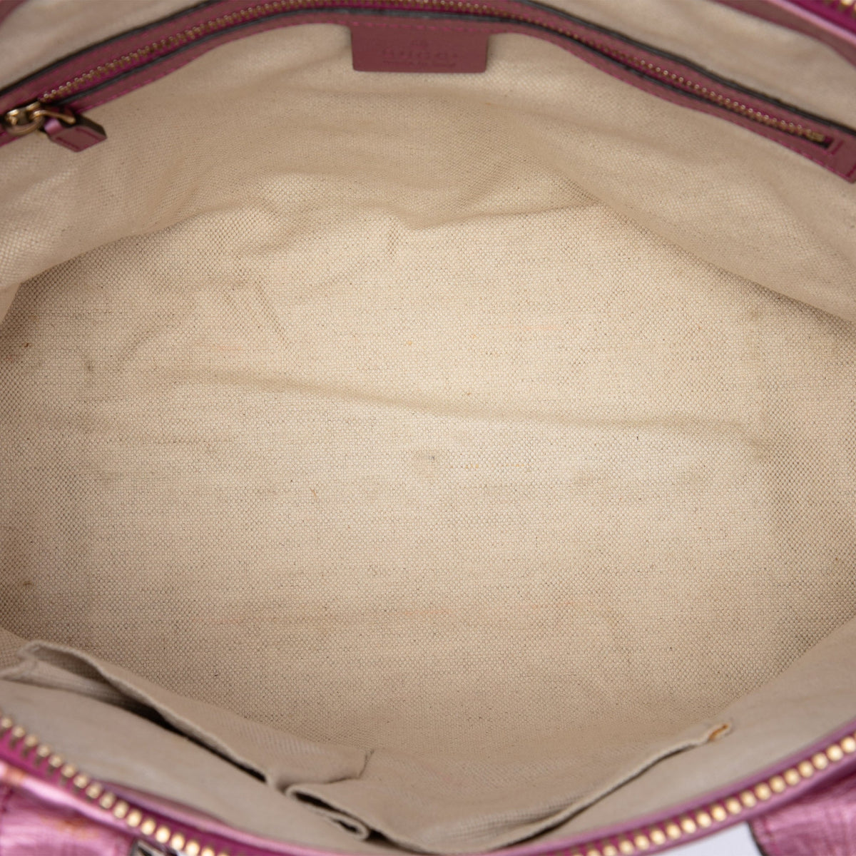 Gucci Metallic Guccissima Heart Bit Satchel