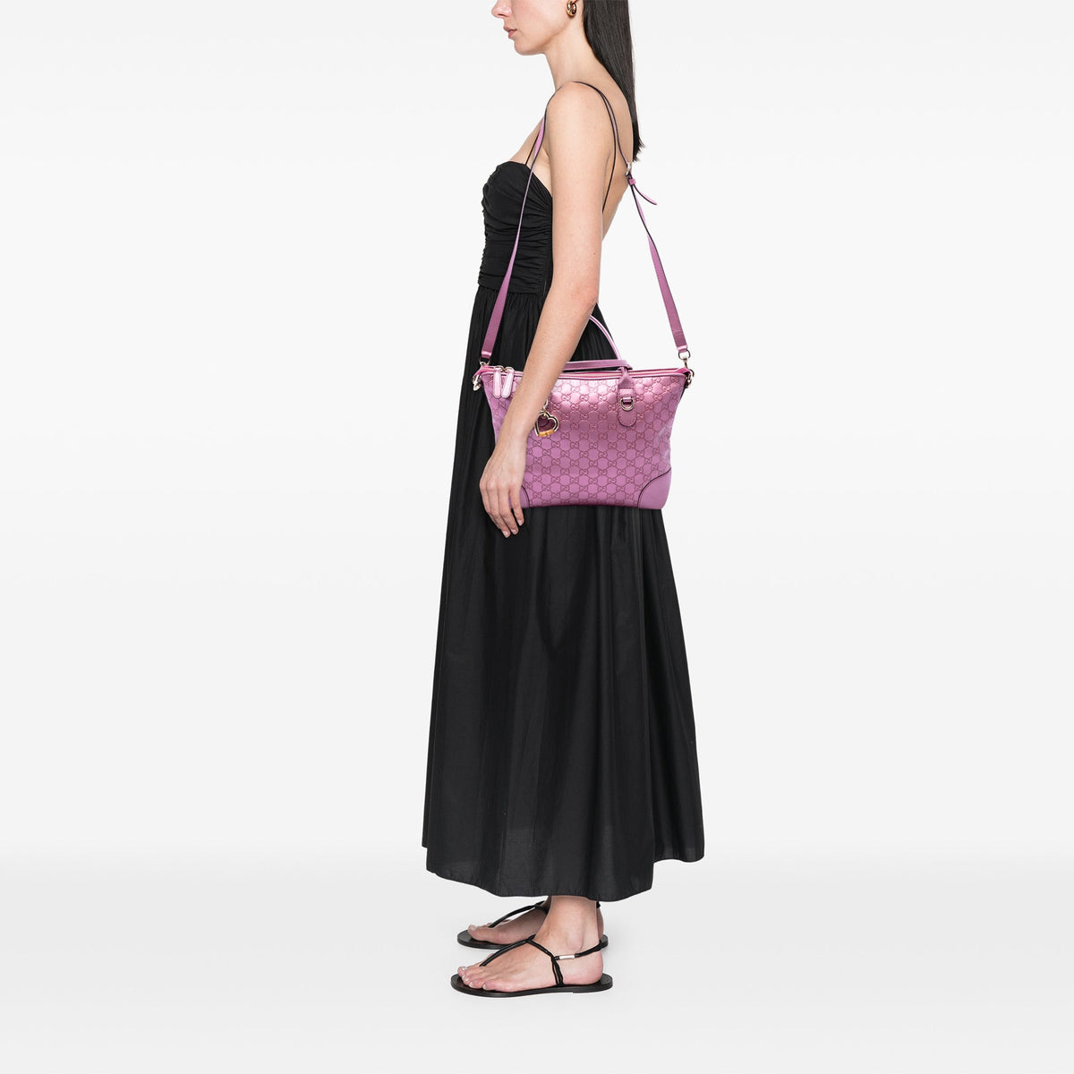 Gucci Metallic Guccissima Heart Bit Satchel