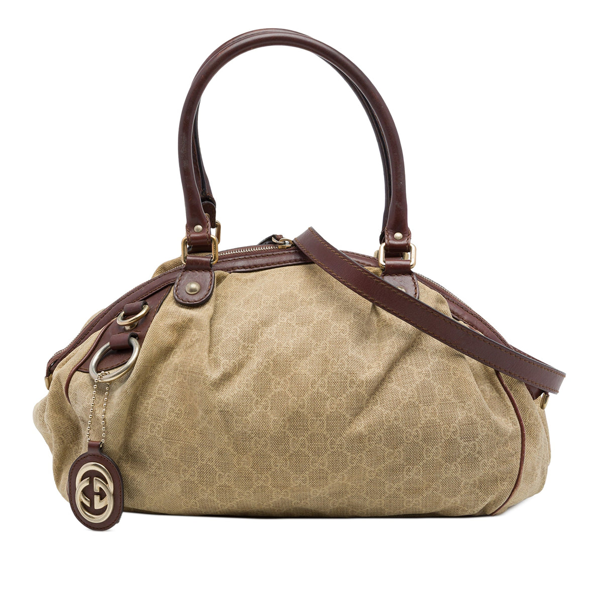 Gucci GG Canvas Sukey Satchel — Brown
