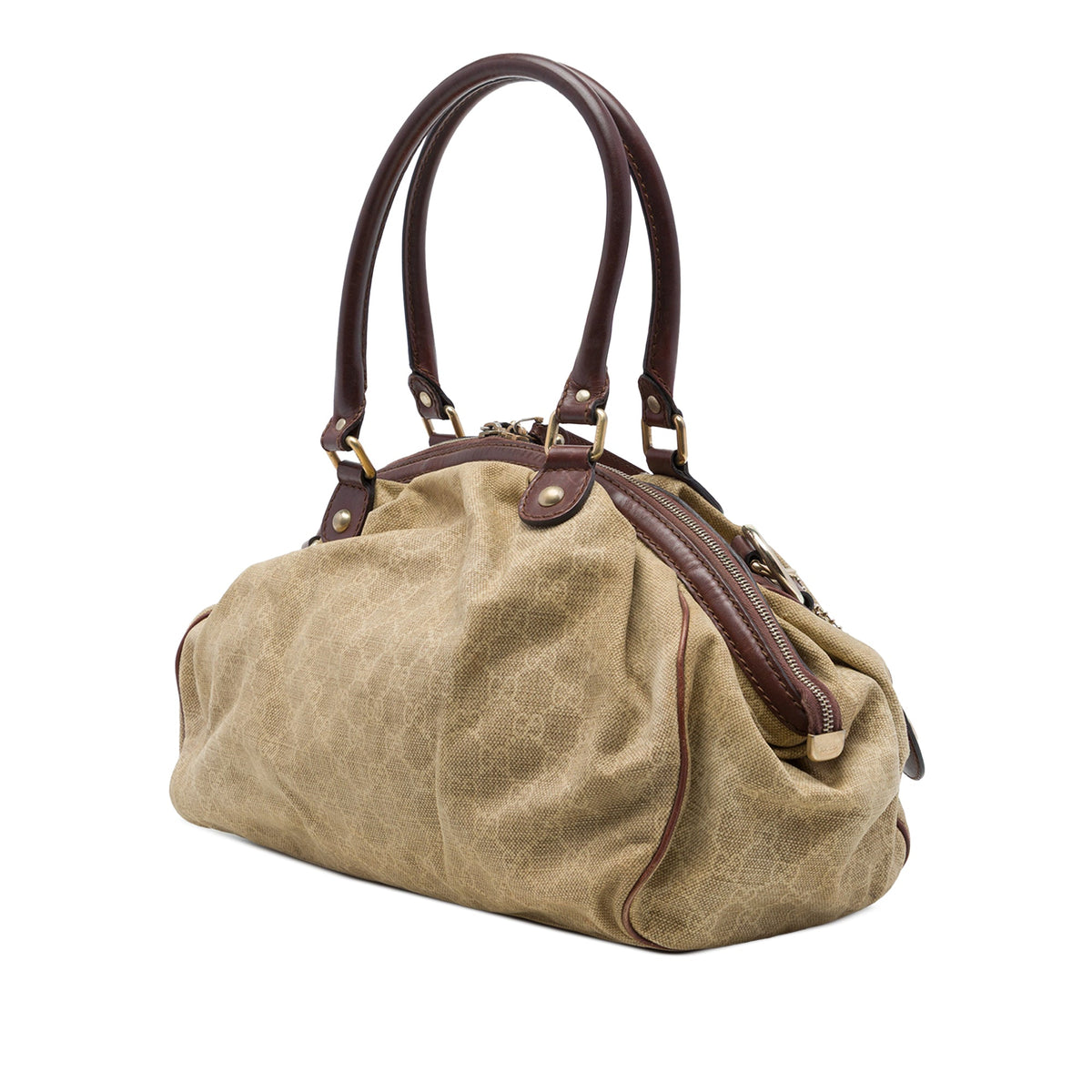 Gucci GG Canvas Sukey Satchel — Brown