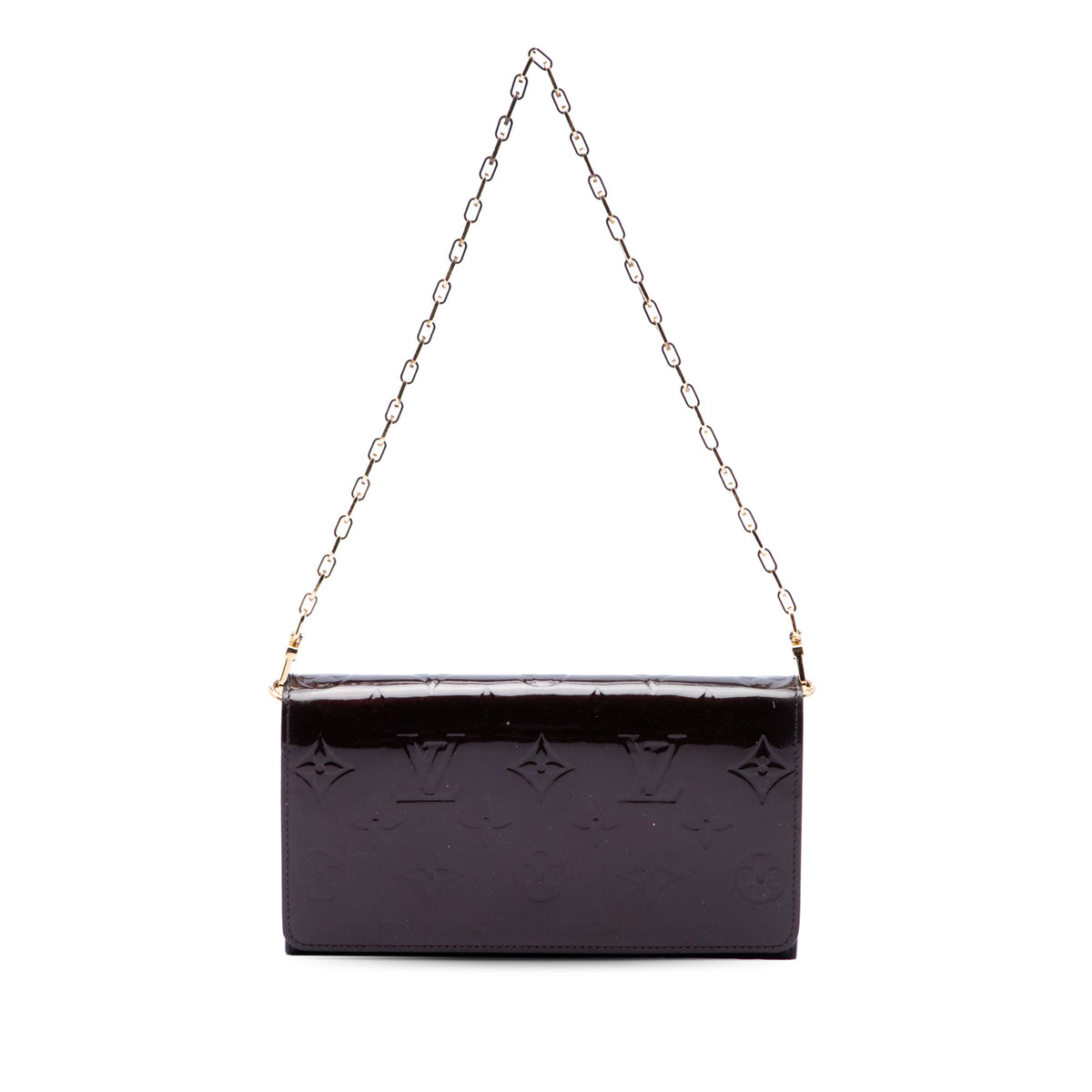 Louis Vuitton Monogram Vernis Portefeuille Sarah Chain Wallet