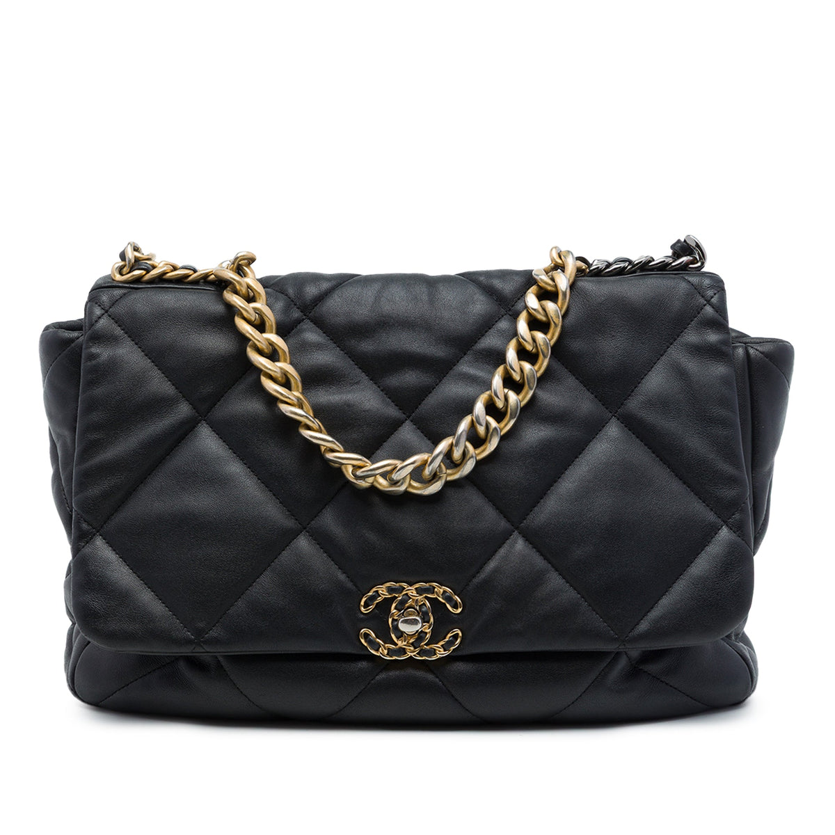 Chanel Maxi Lambskin 19 Flap — Black