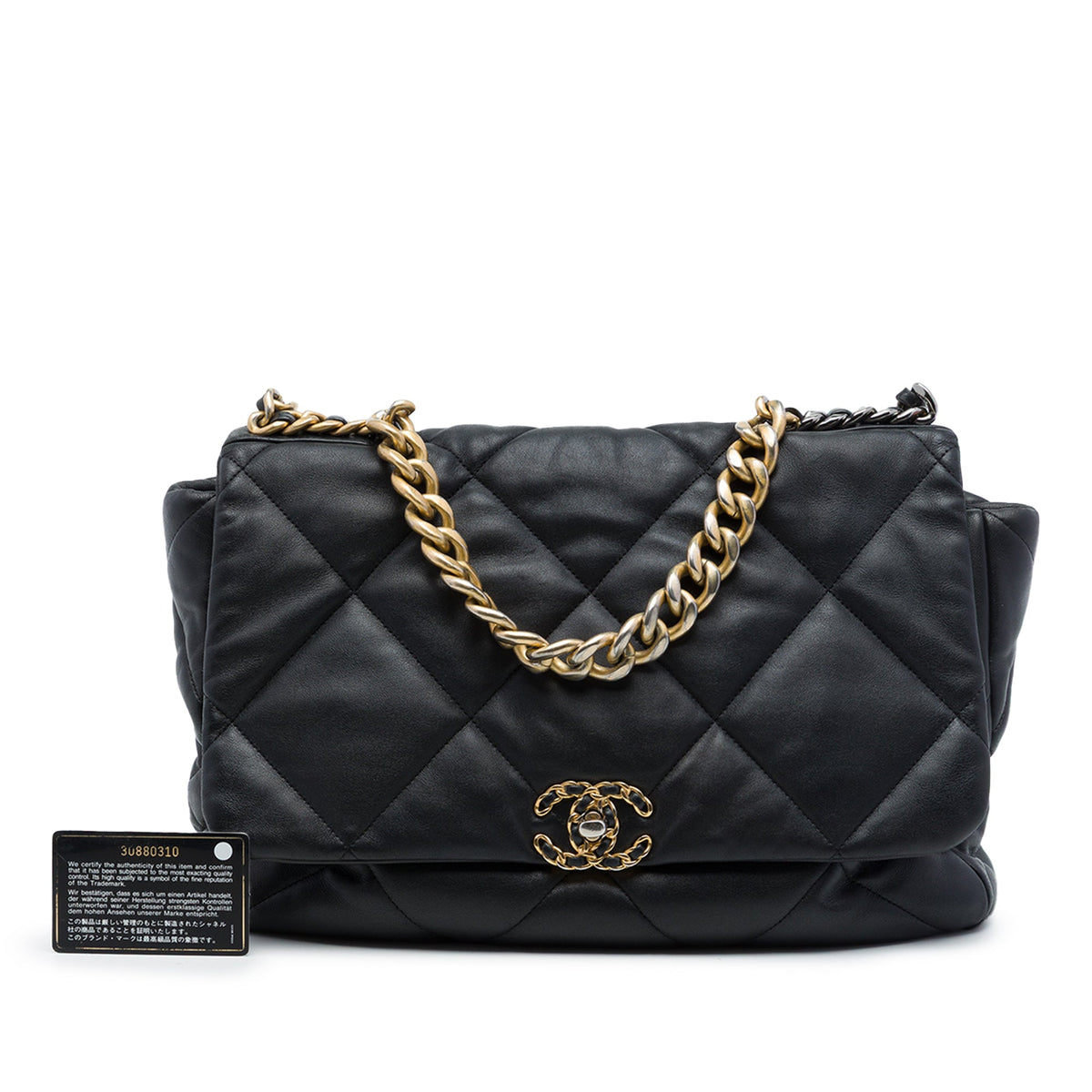 Chanel Maxi Lambskin 19 Flap — Black