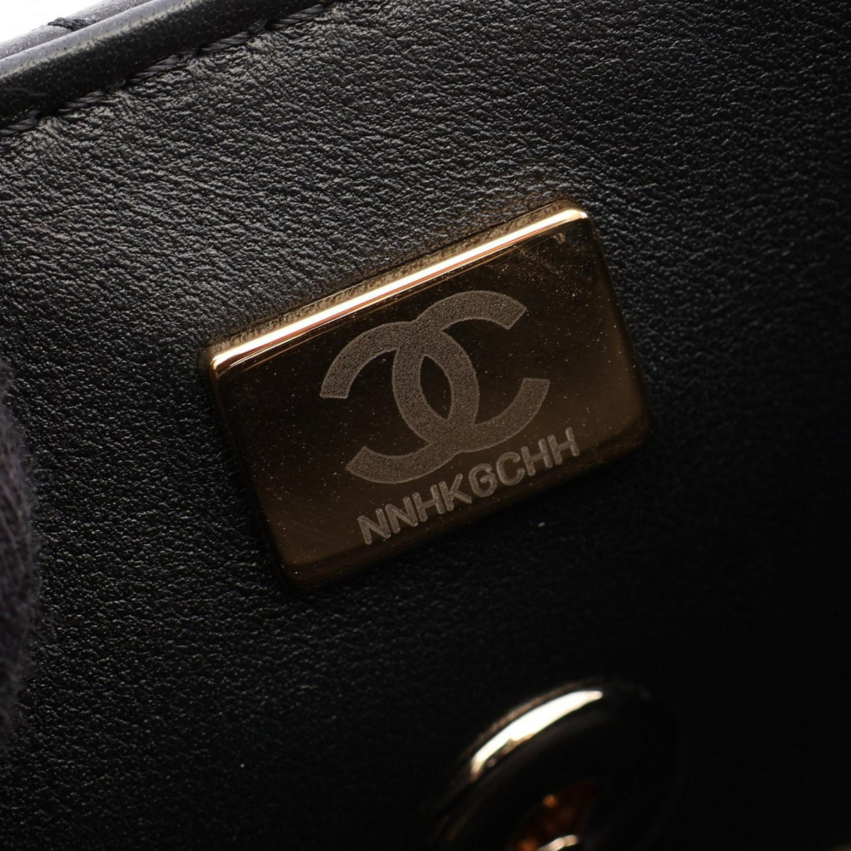 Chanel Quilted Shiny Calfskin CC Handle Vanity Flap — Black