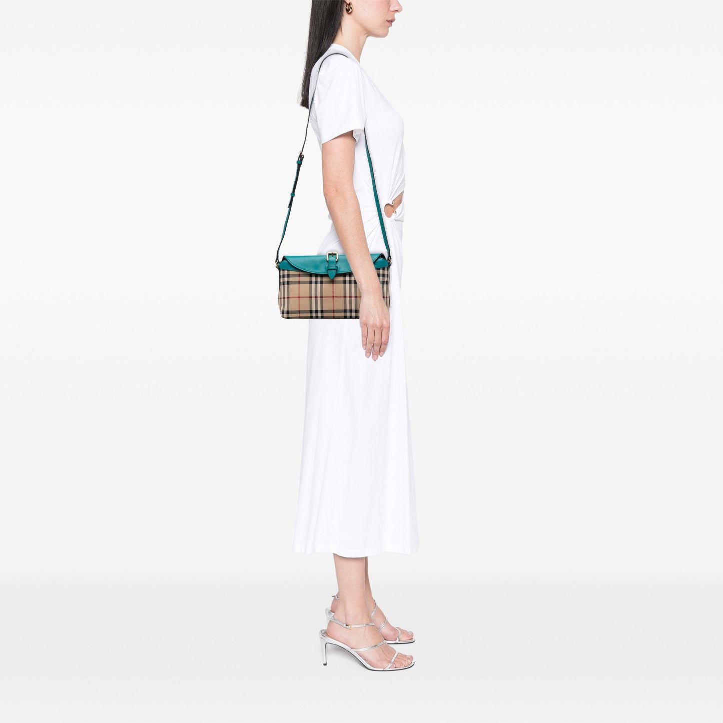 Burberry Haymarket Check Coated Canvas Leah Crossbody
