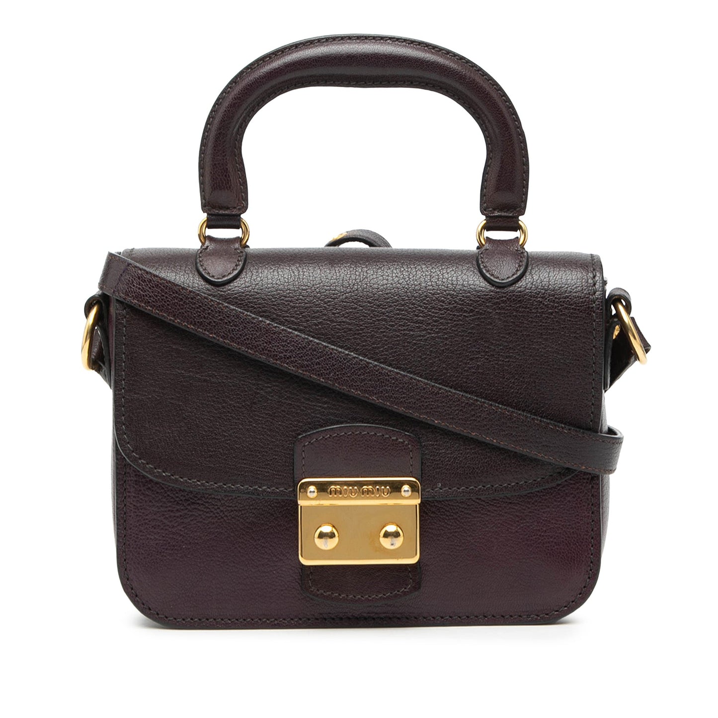 Miu Miu Bicolor Goatskin Madras Top Handle Satchel