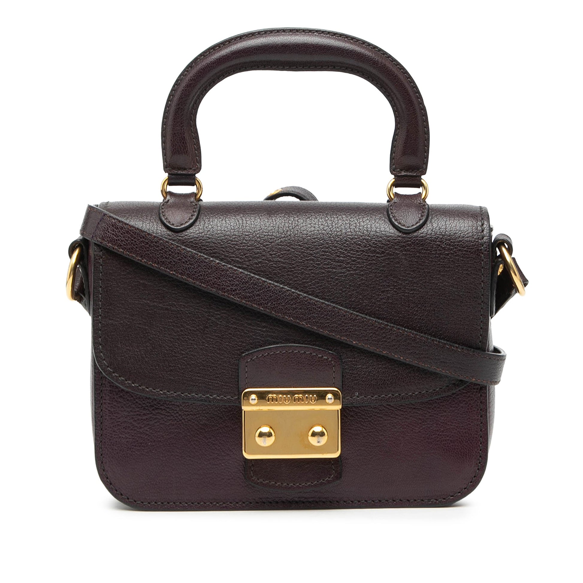 Miu Miu Bicolor Goatskin Madras Top Handle Satchel