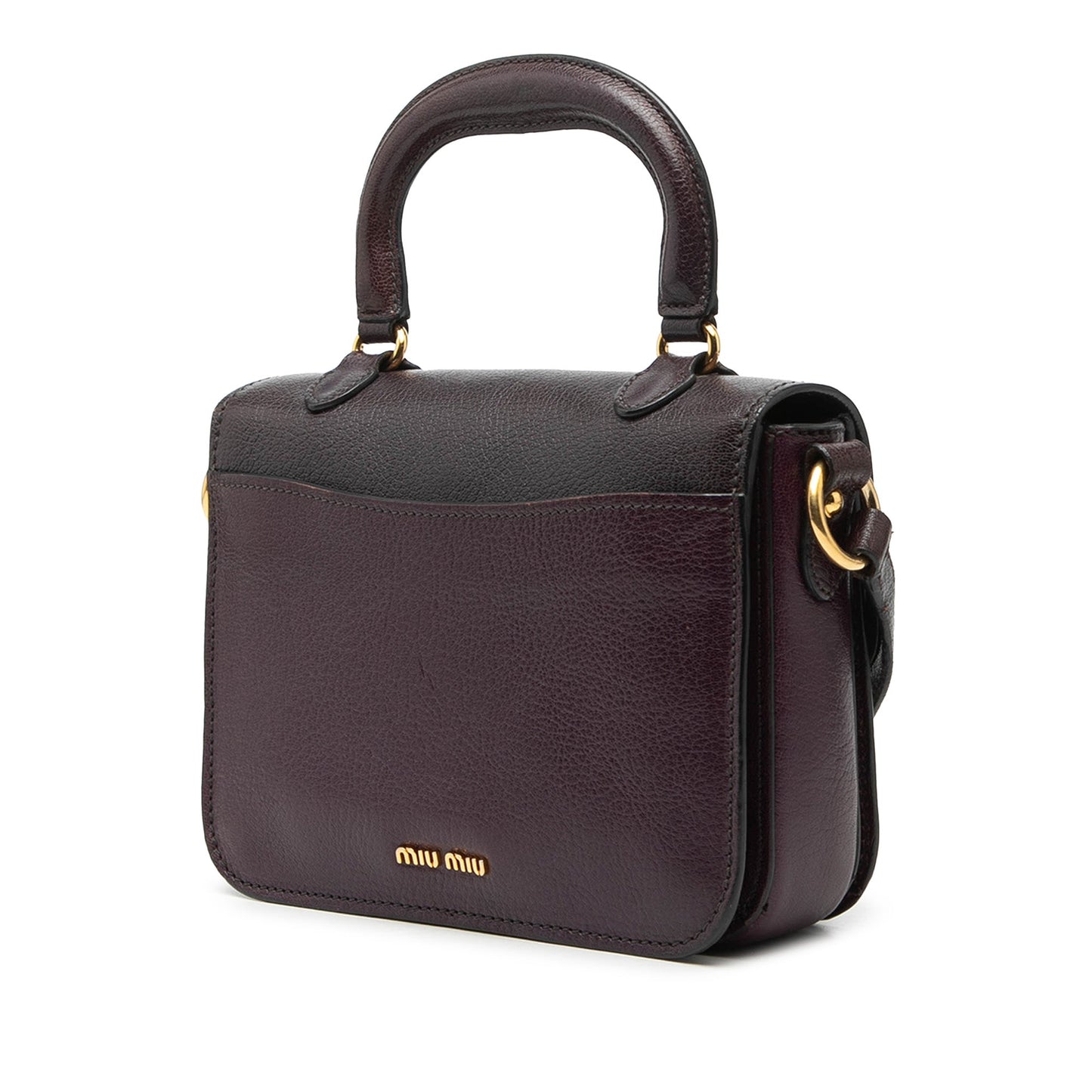 Miu Miu Bicolor Goatskin Madras Top Handle Satchel