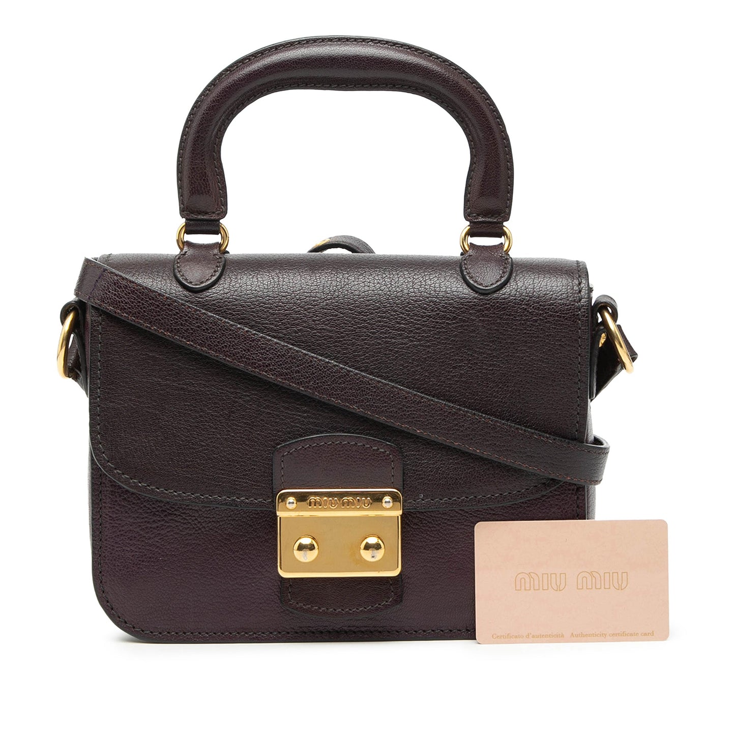 Miu Miu Bicolor Goatskin Madras Top Handle Satchel