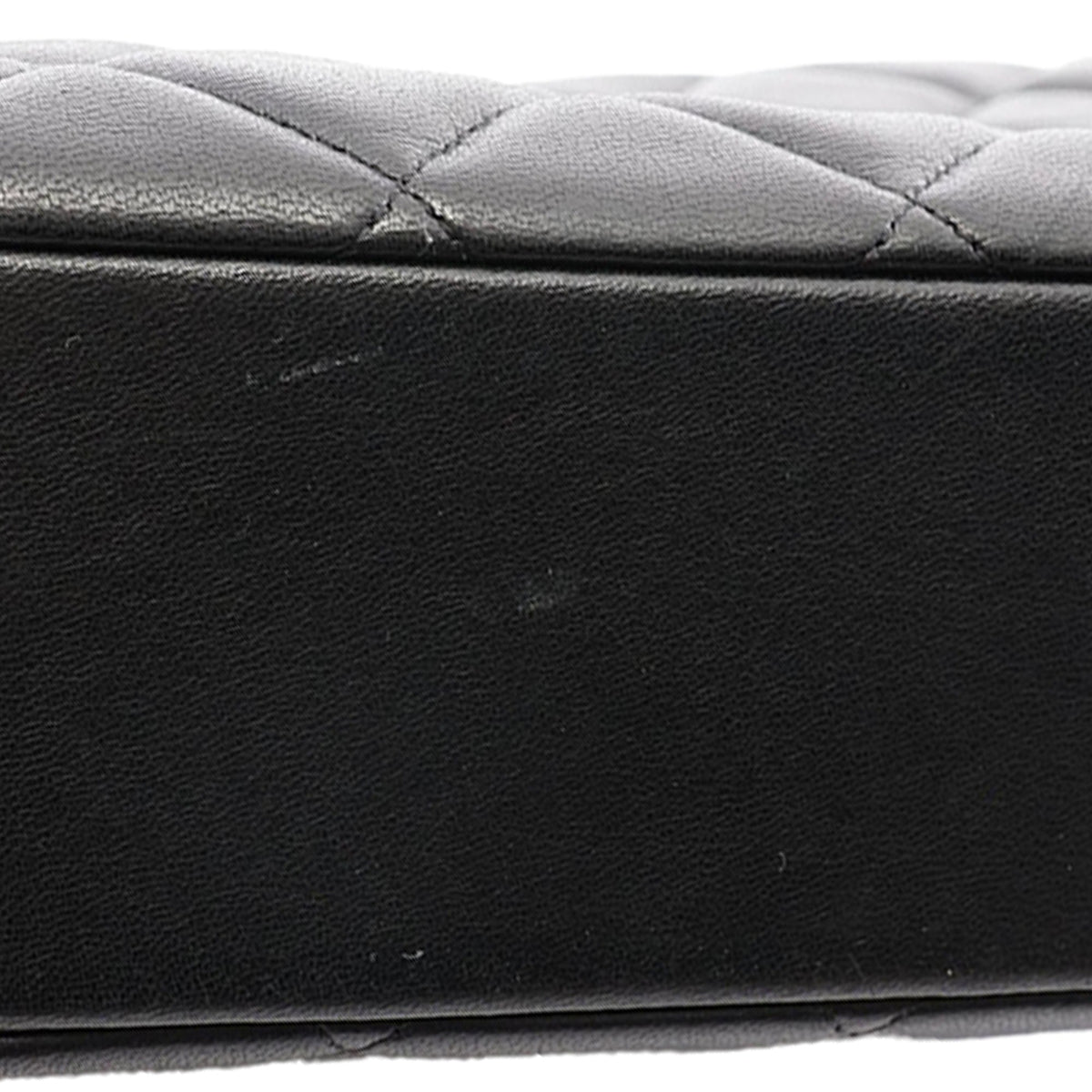 Chanel CC Quilted Lambskin Diamond Camera Bag — Black