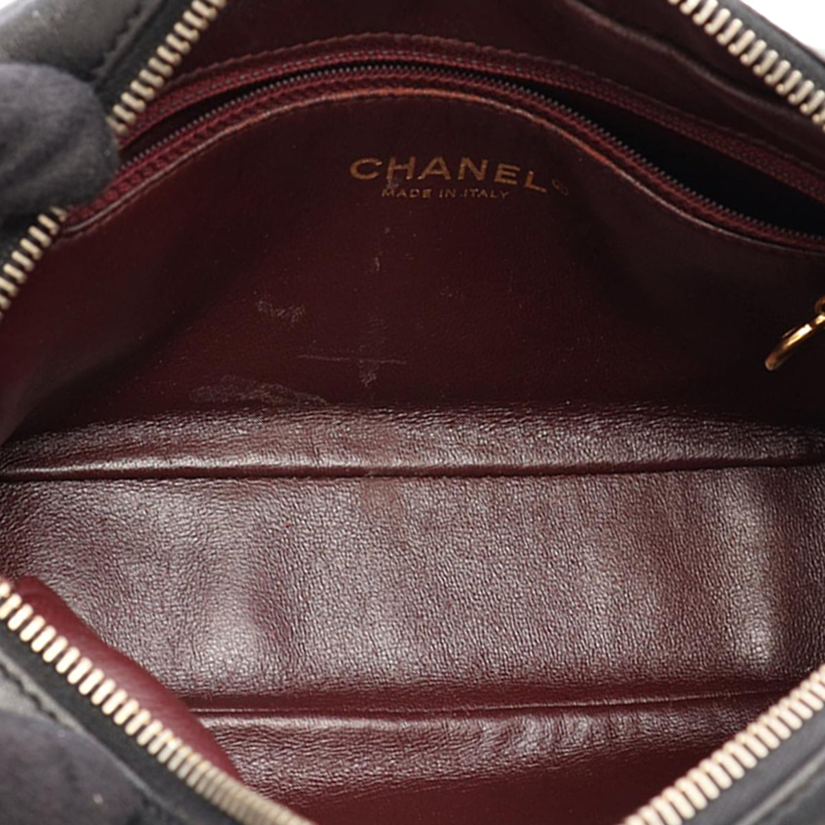 Chanel CC Quilted Lambskin Diamond Camera Bag — Black