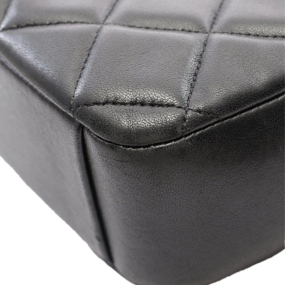 Chanel CC Quilted Lambskin Diamond Camera Bag — Black