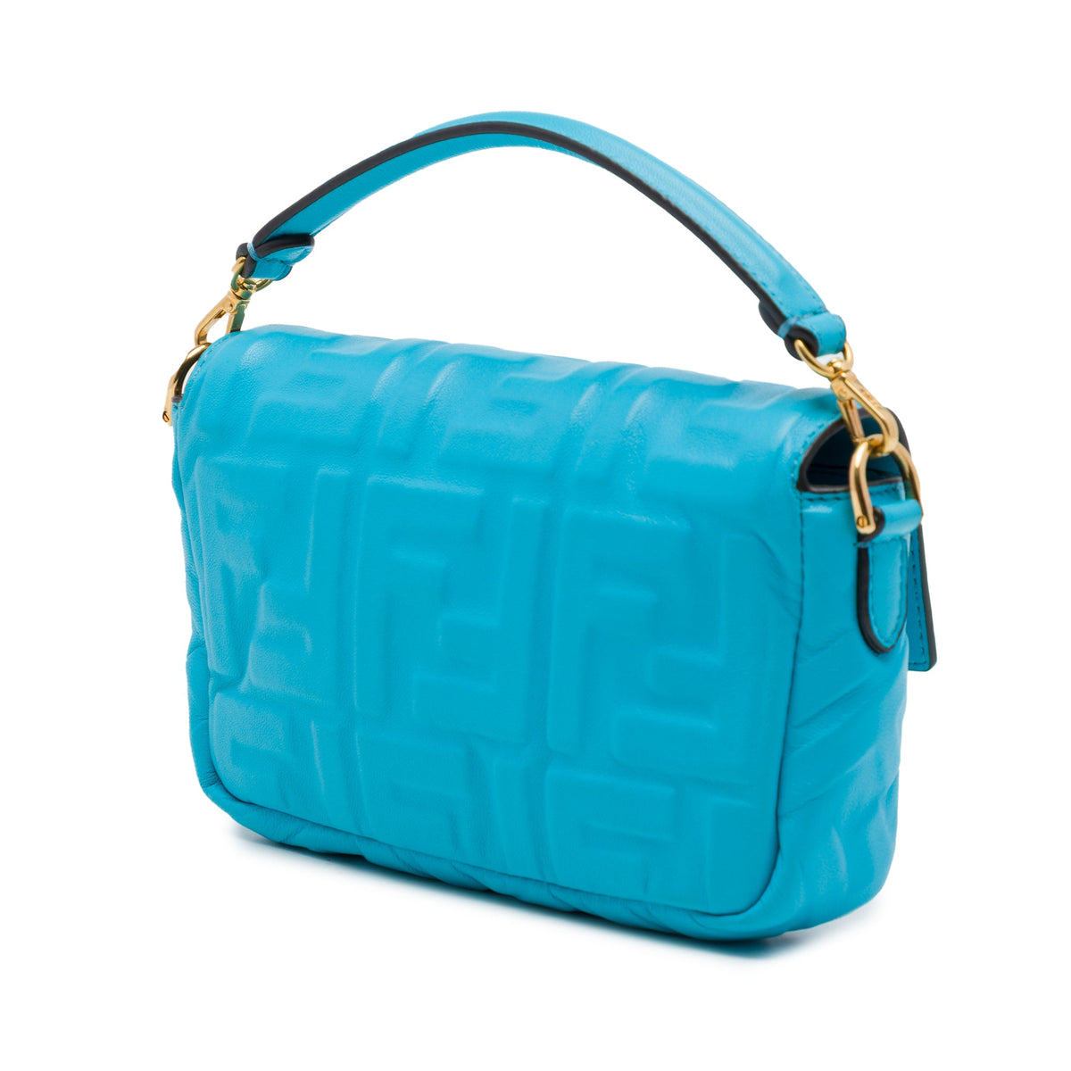 Fendi Mini Zucca Embossed Leather Baguette Satchel