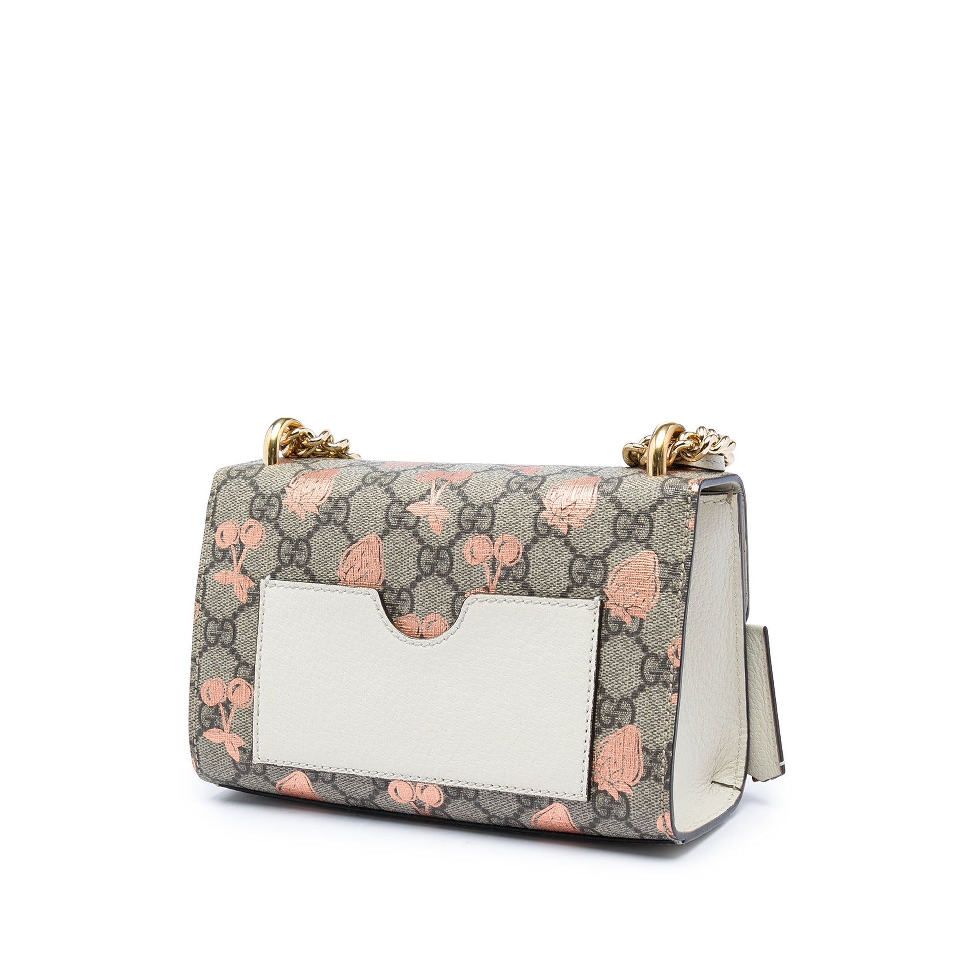 Gucci Small GG Supreme Berry Padlock Crossbody
