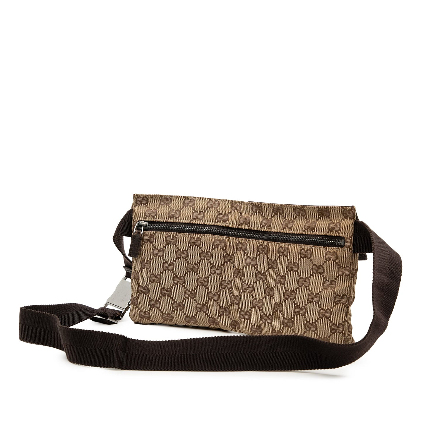 Gucci GG Canvas Double Pocket Belt Bag