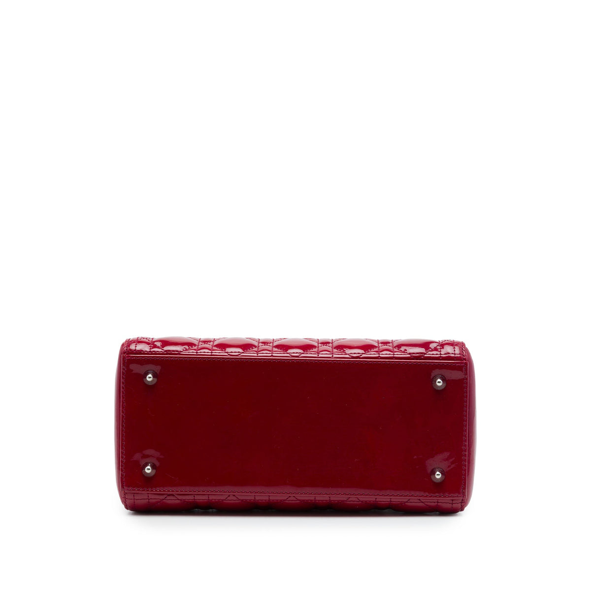 Dior Medium Patent Cannage Lady Dior — Red